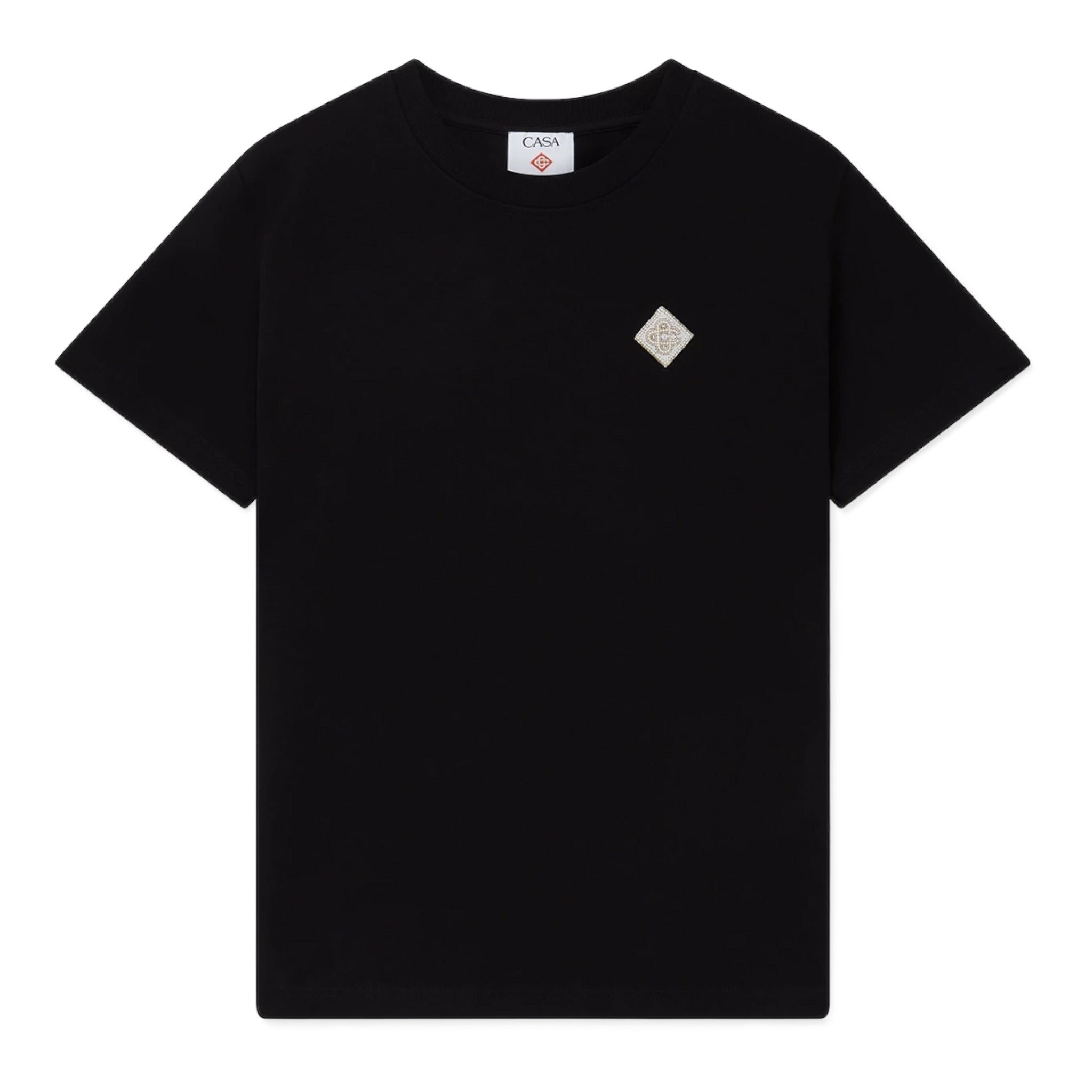 T-Shirt Pearl Diamond Patch Nero MPS25JTS00110 Casablanca