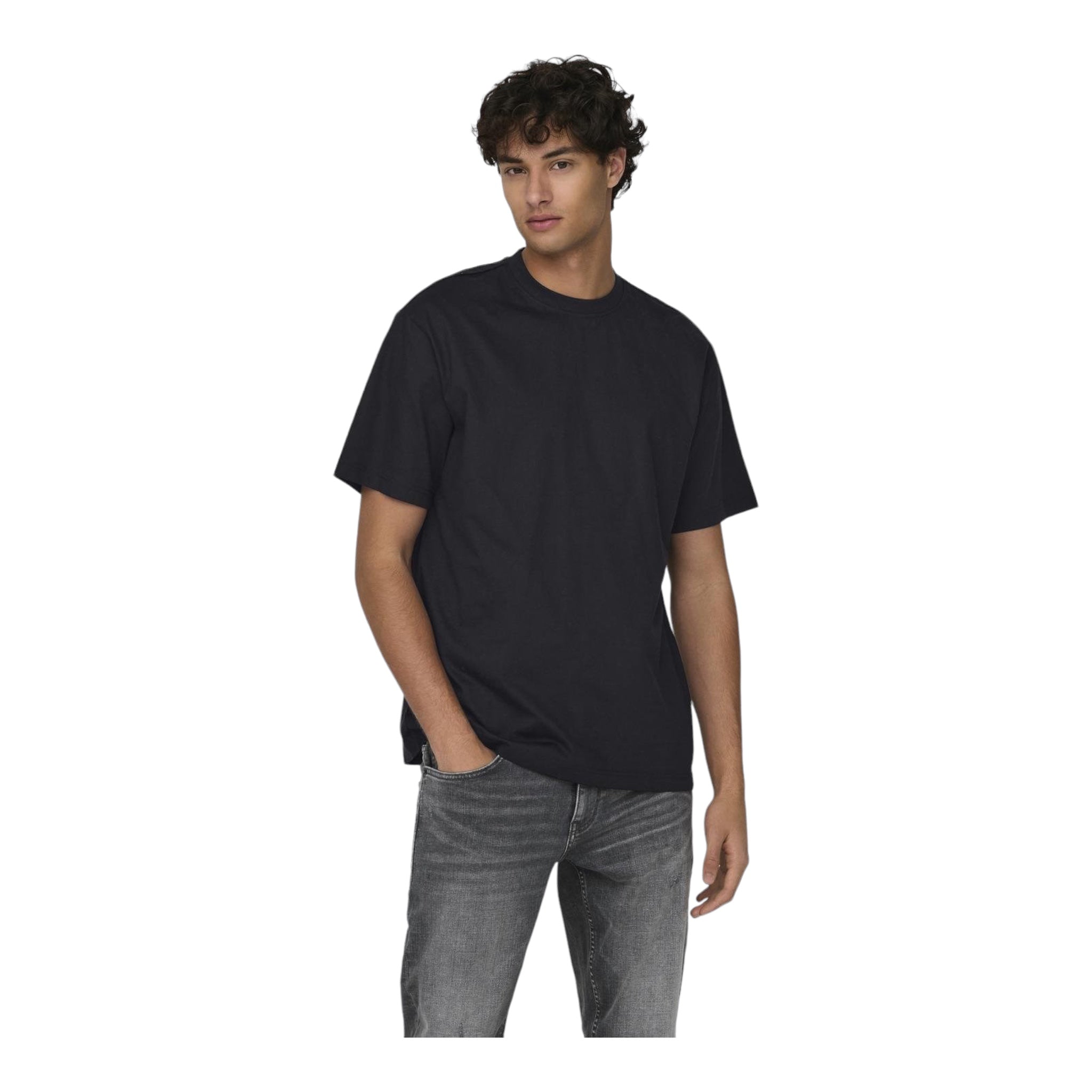 Basic Ons Fred Life Relaxed SS Tee T-Shirt Schwarz 22022532