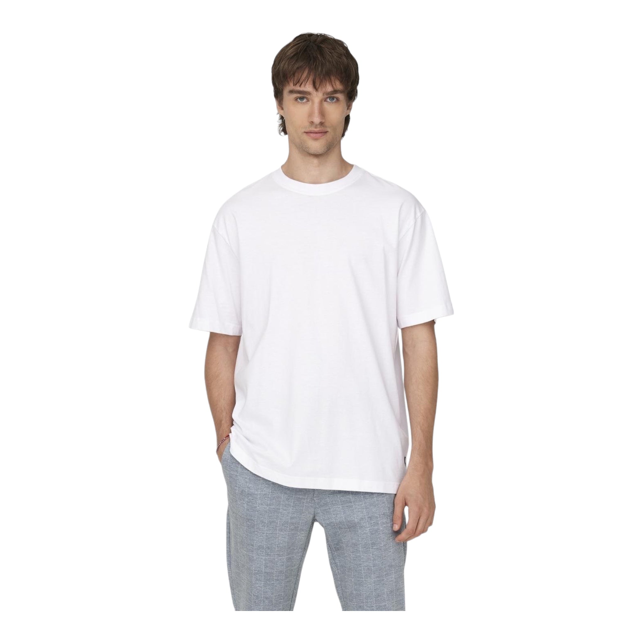 T-Shirt Basic Ons Fred Life Relaxed SS Tee Bianco 22022532