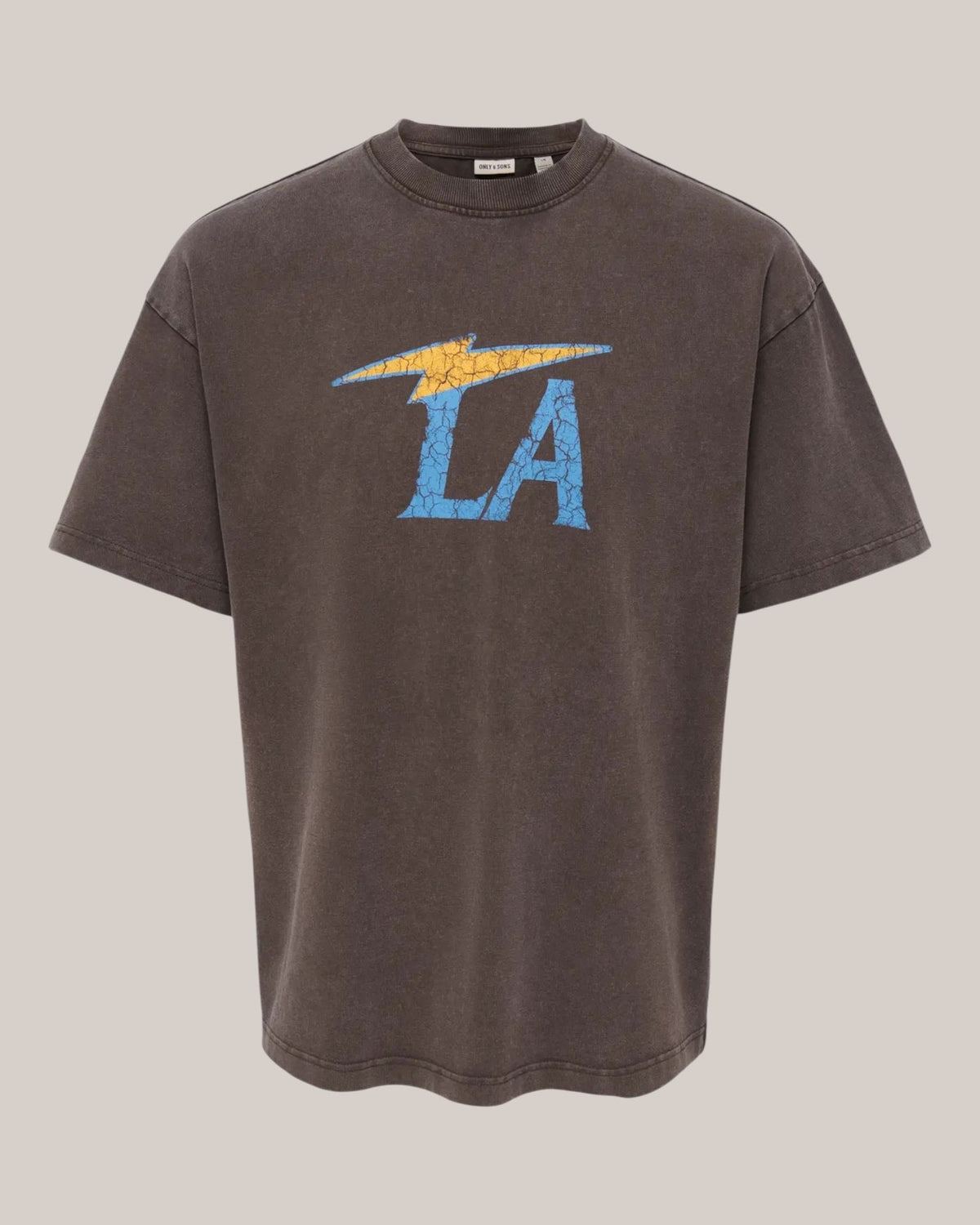 T-shirt uomo Only & Sons 22039615 Coffee Bean con stampa LA