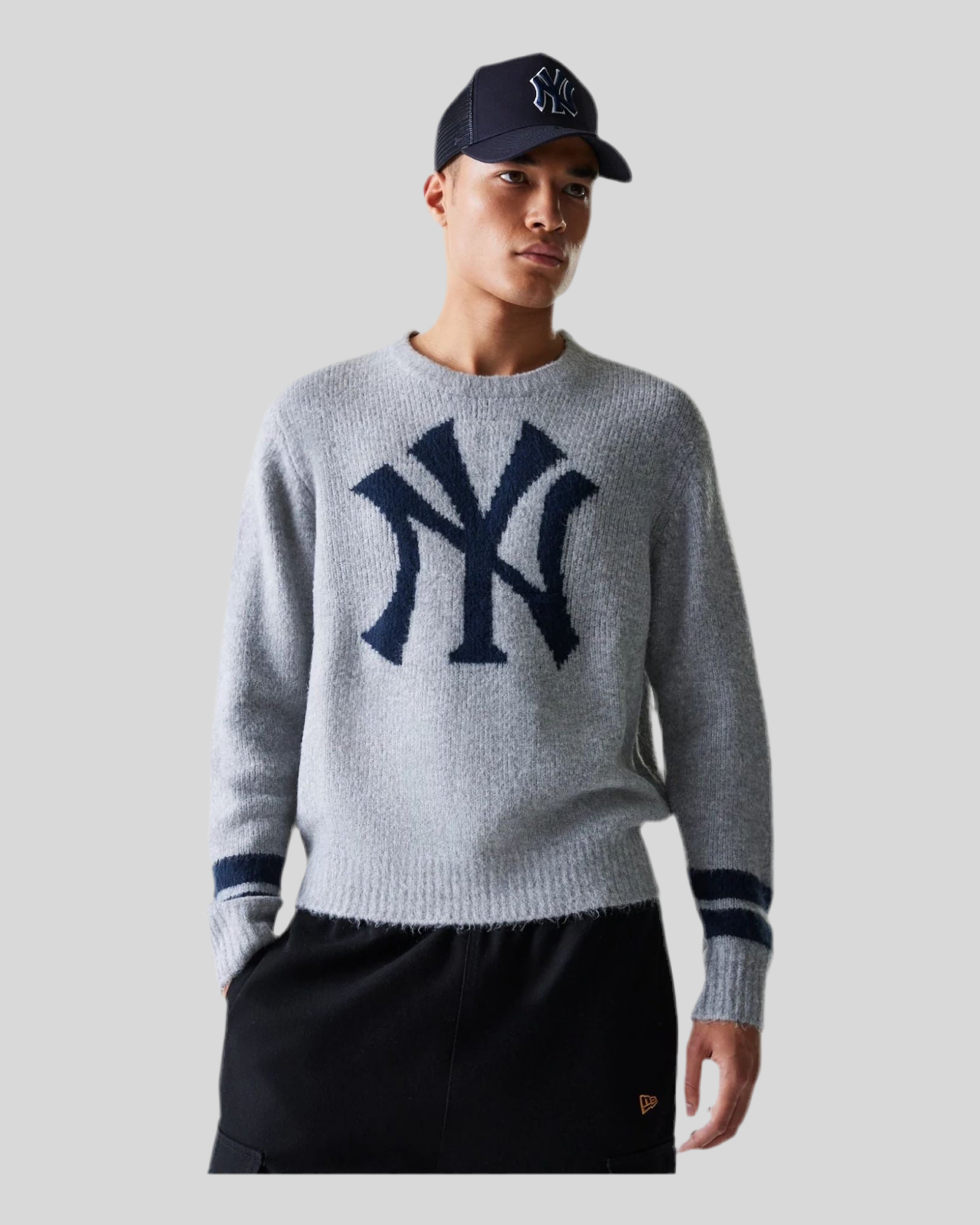 Maglione Oversize New York Yankees MLB Knit Grigio 60684321 New Era