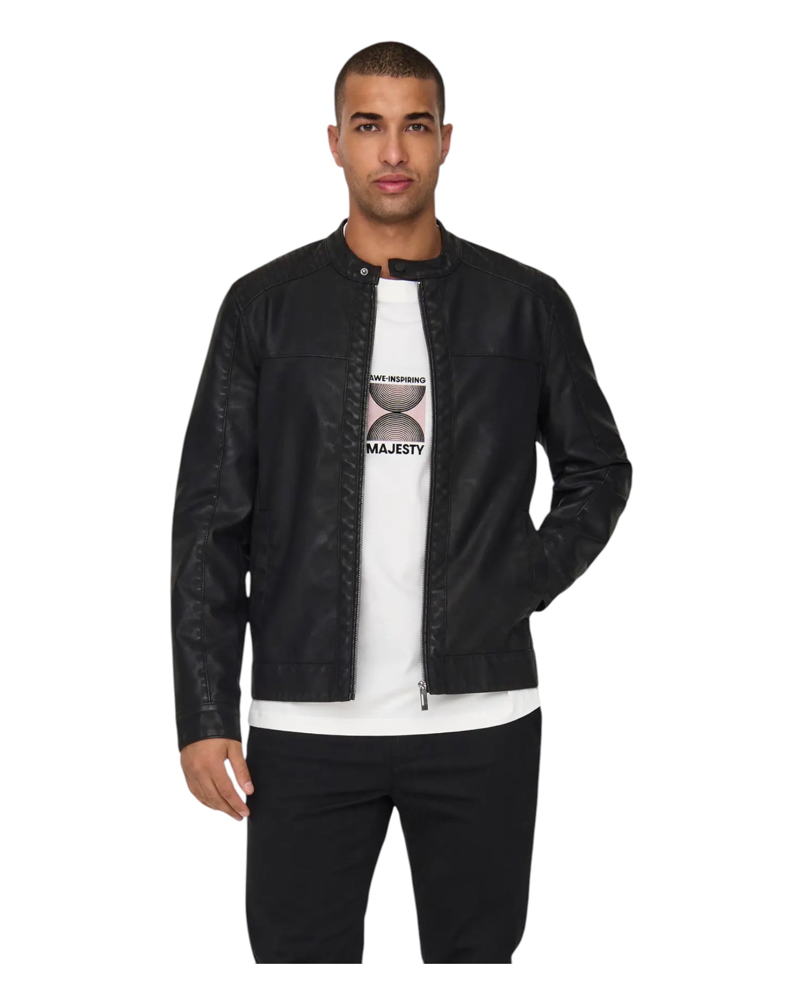 Giubbotto Ecopelle Onsmike pu Racer Jacket Nero 22012339 Only & Sons