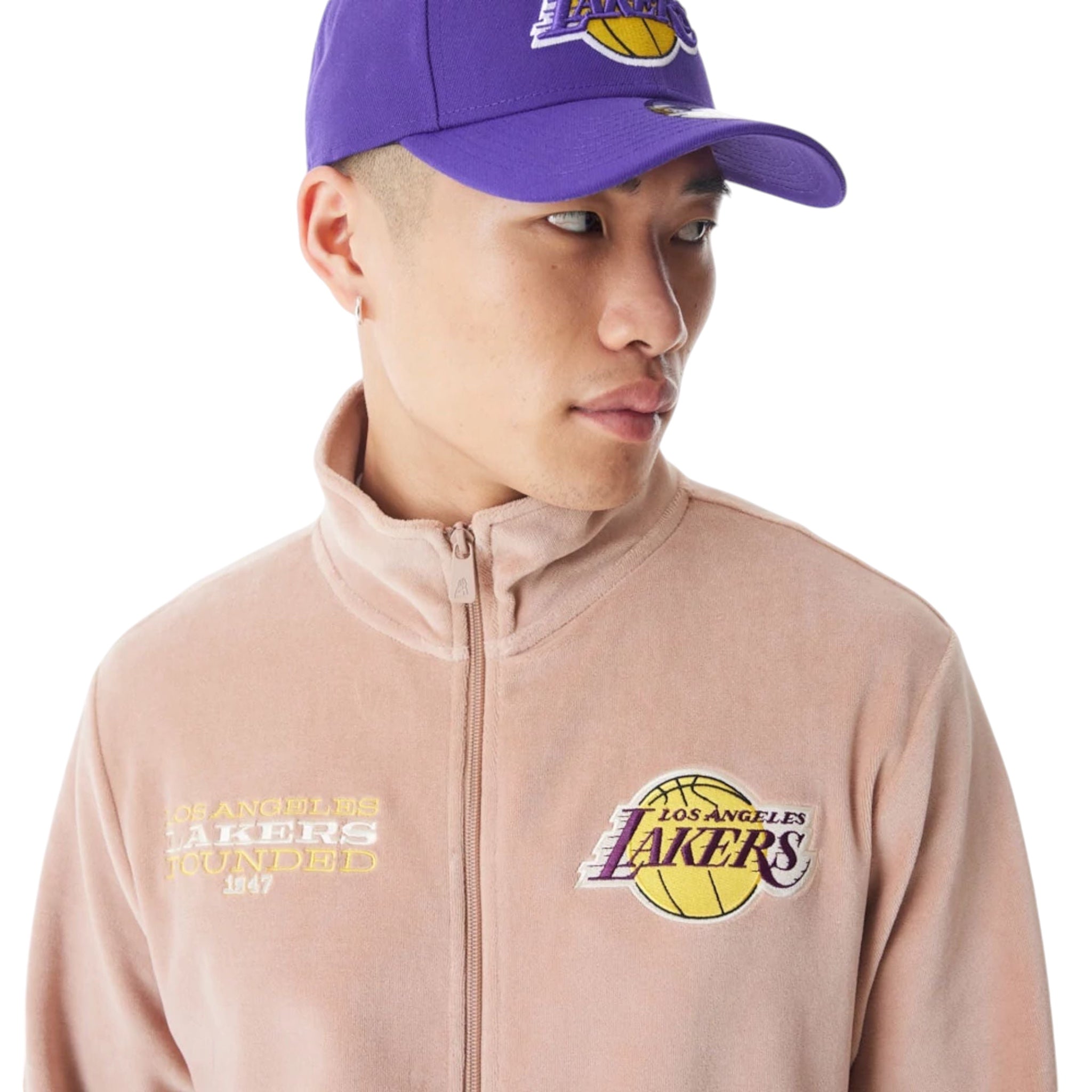 Giacca Track LA Lakers NBA Lifestyle Velour Beige 60574483 New Era