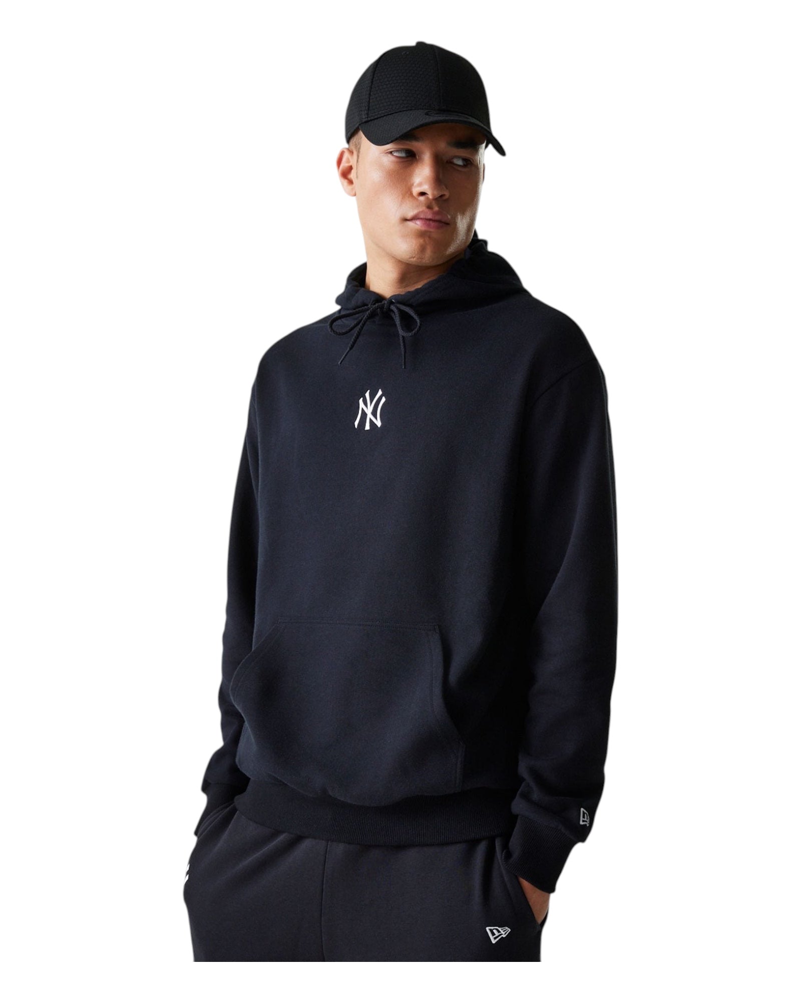 Felpa Con Cappuccio MLB Over New York Yankees Essentials Nera 60675777 New Era