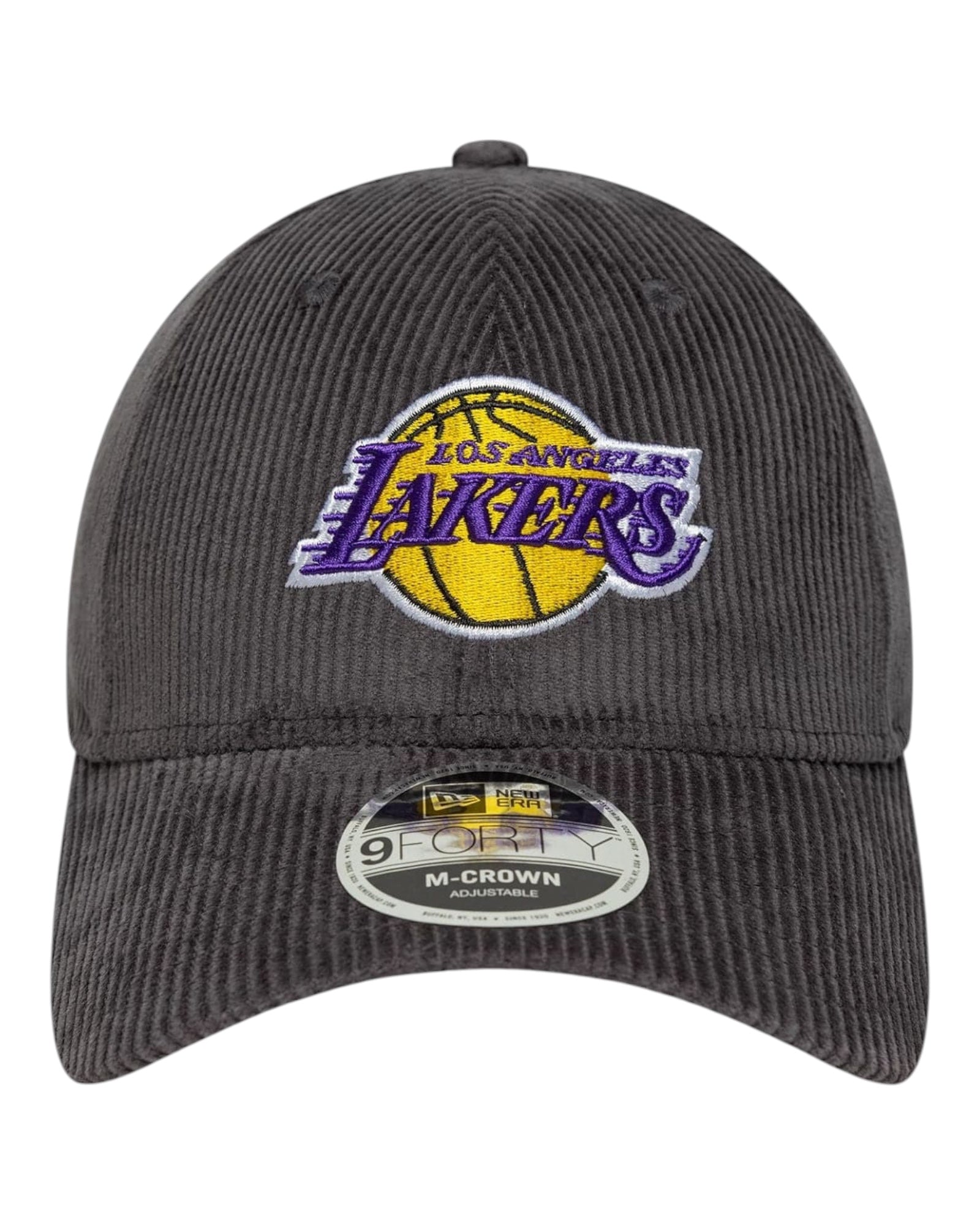Cappello Con Visiera MLB Cord  LA Lakers Dark Grey 9Forty 60691055 New Era
