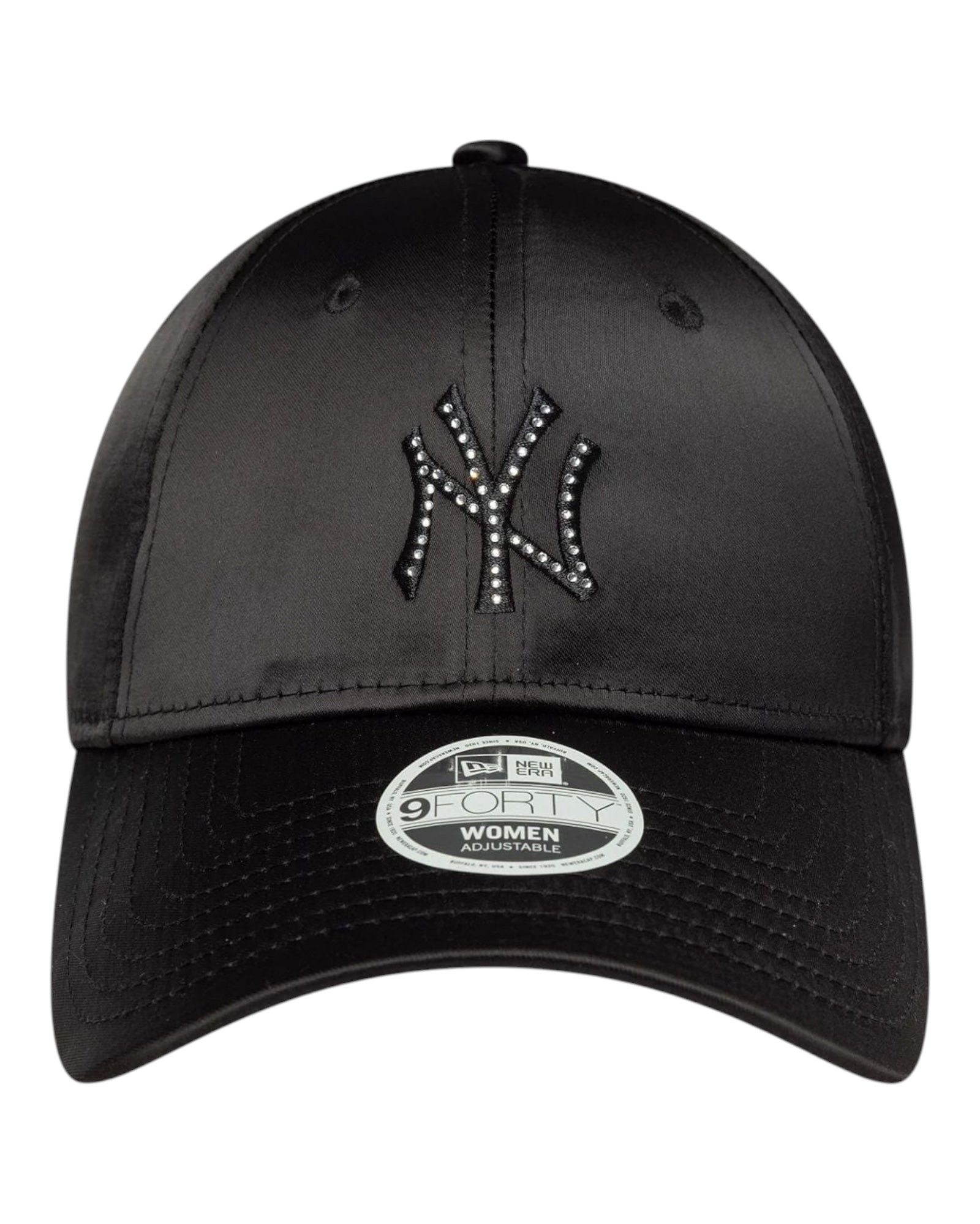 Cappello Con Visiera MLB Satin Rhinestone New York Yankees Nero 9Forty 60691310 New Era