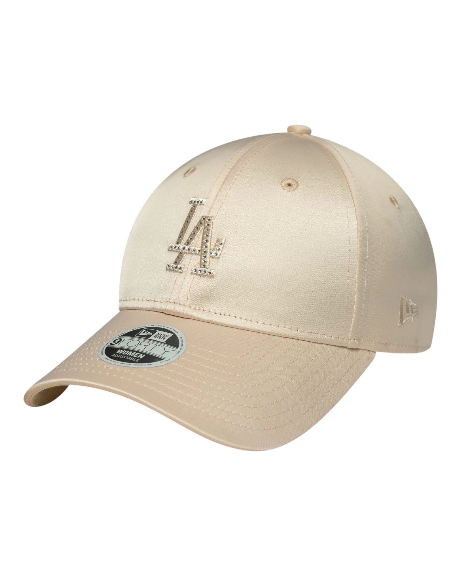 Cappello Con Visiera MLB Satin Rhinestone LA Dodgers Cream 9Forty 60691311 New Era