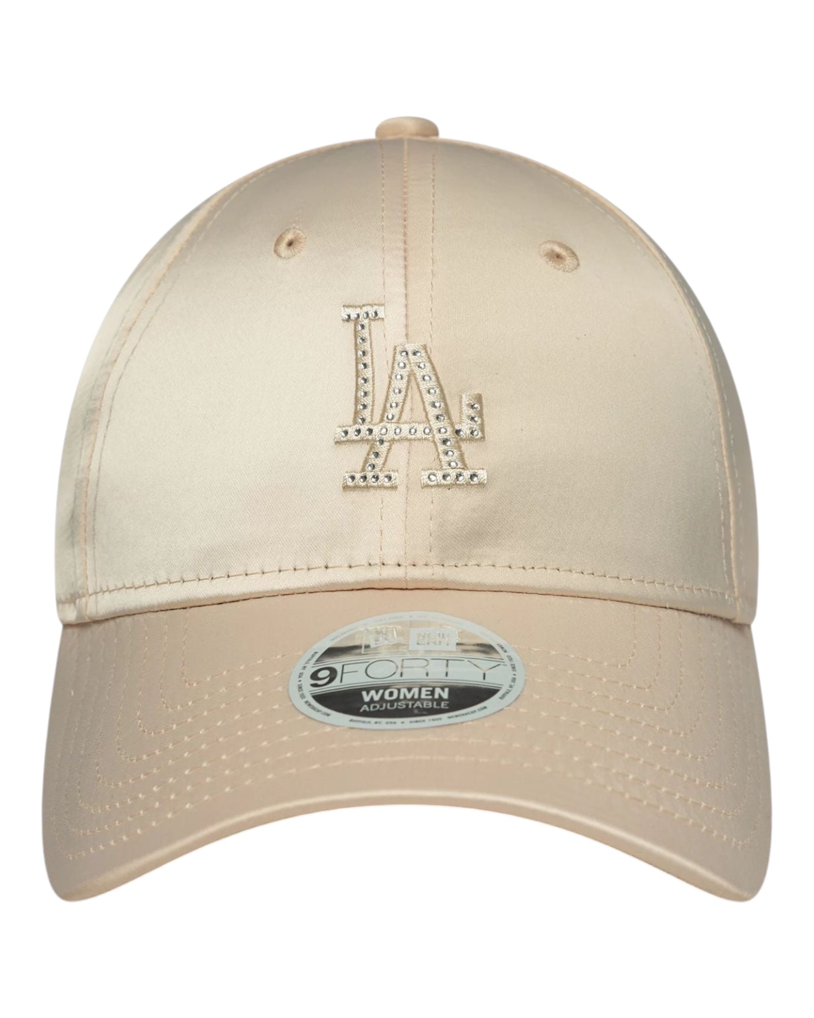 Cappello Con Visiera MLB Satin Rhinestone LA Dodgers Cream 9Forty 60691311 New Era