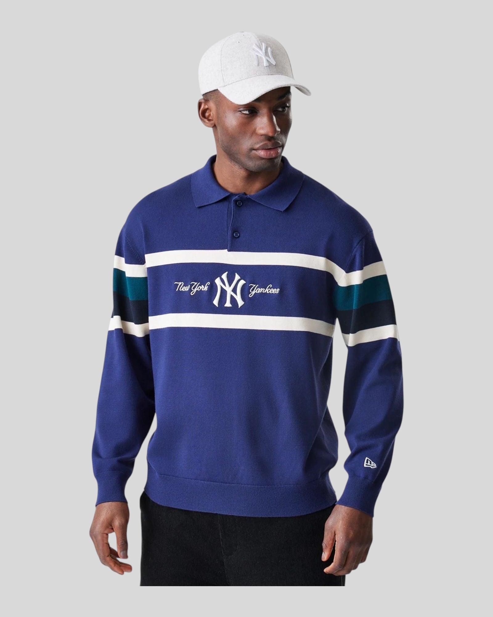 Polo In Maglia Rugby M/L New York Yankees Blu Navy 60758735 New Era