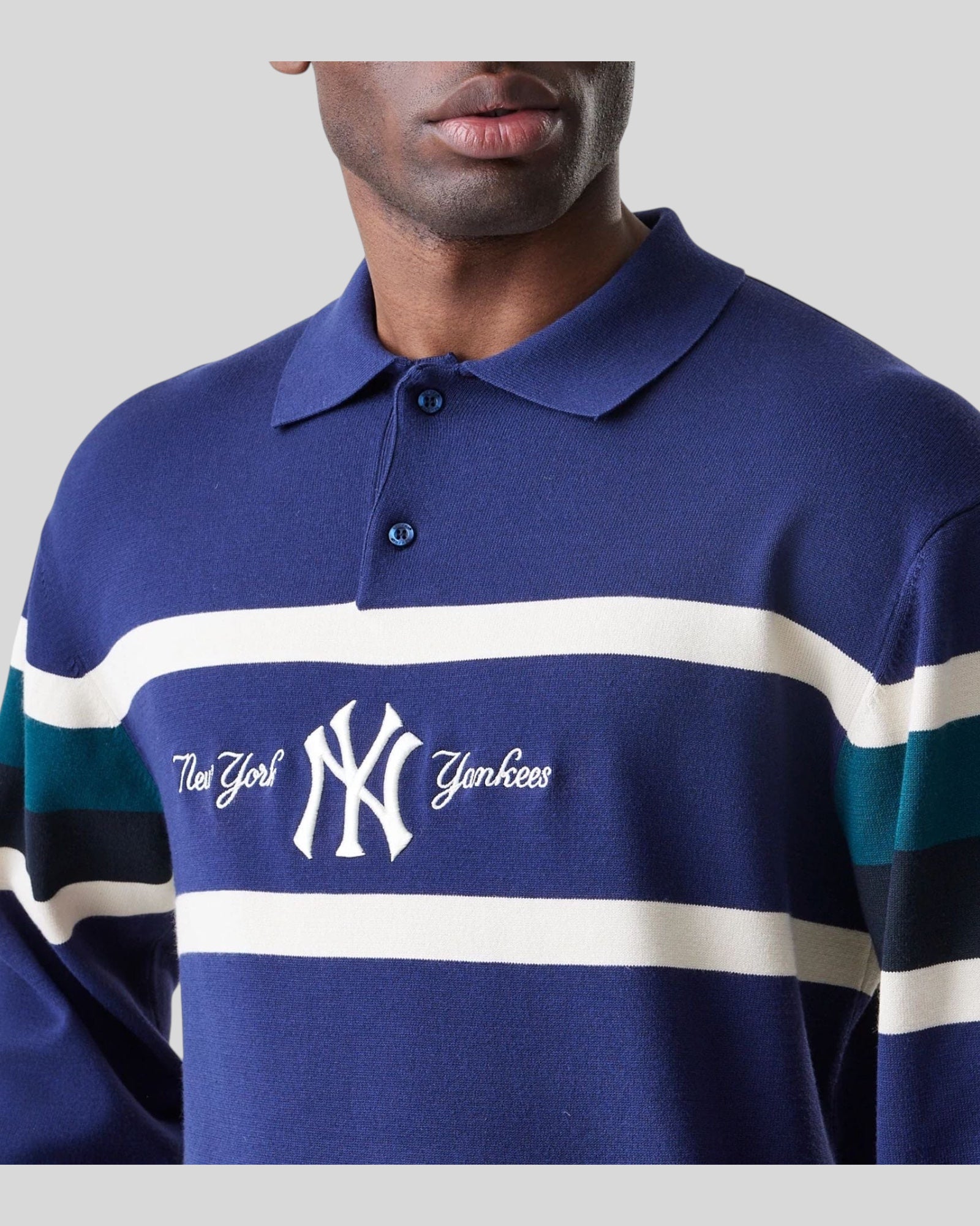 Polo In Maglia Rugby M/L New York Yankees Blu Navy 60758735 New Era
