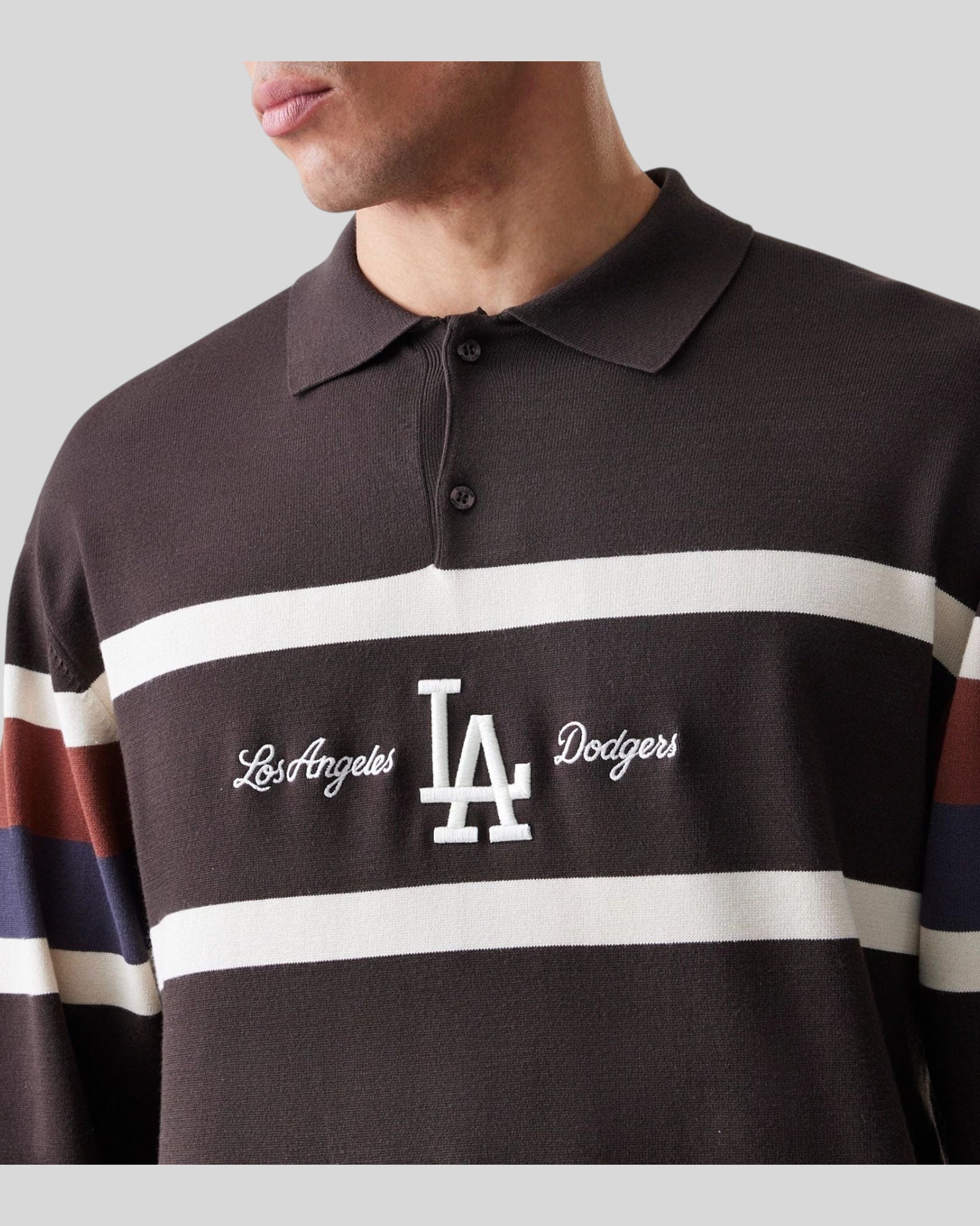 Polo In Maglia Rugby M/L LA Dodgers Marrone 60758747 New Era