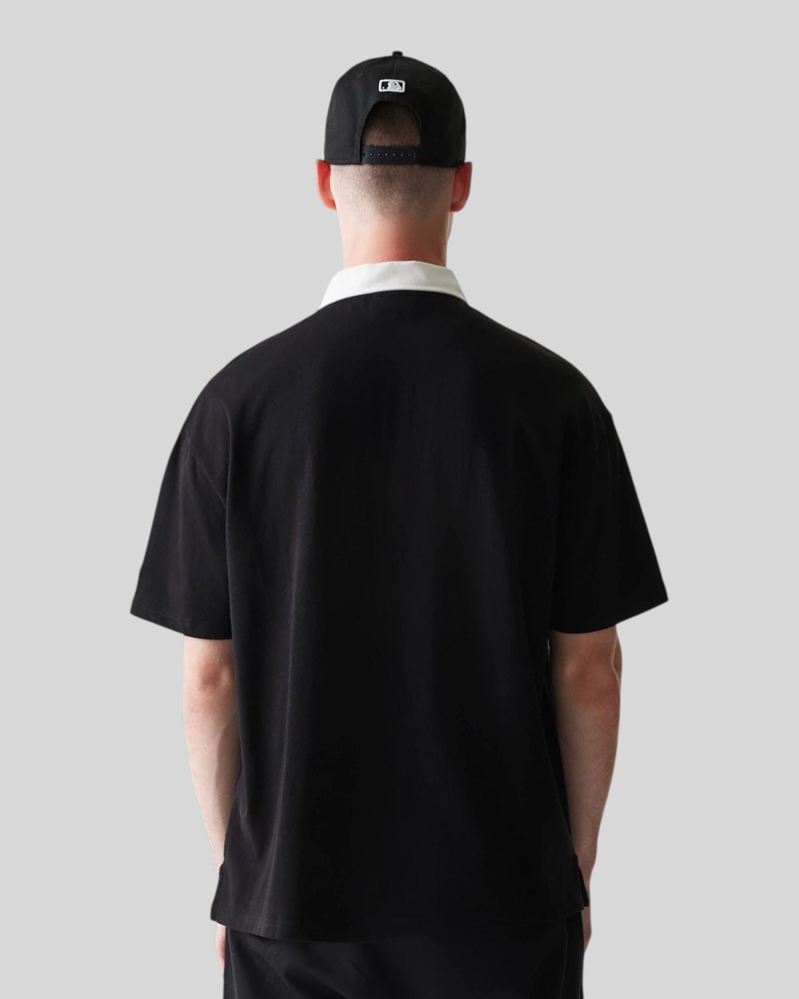 Polo MLB New York Yankees Oversized Nera e Bianca 60771566 New Era