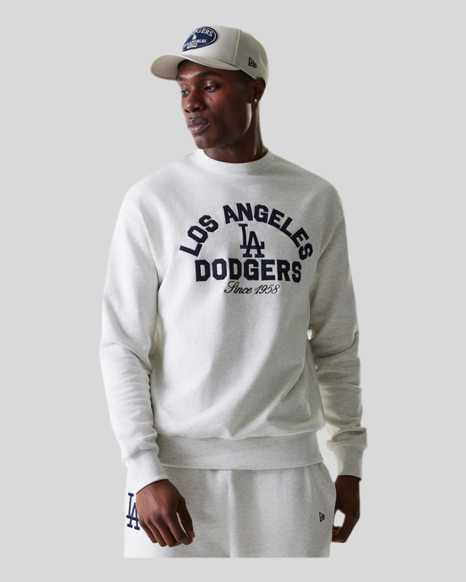 Felpa Girocollo Oversize LA Dodgers MLB Heritage Grigio 60684324 New Era