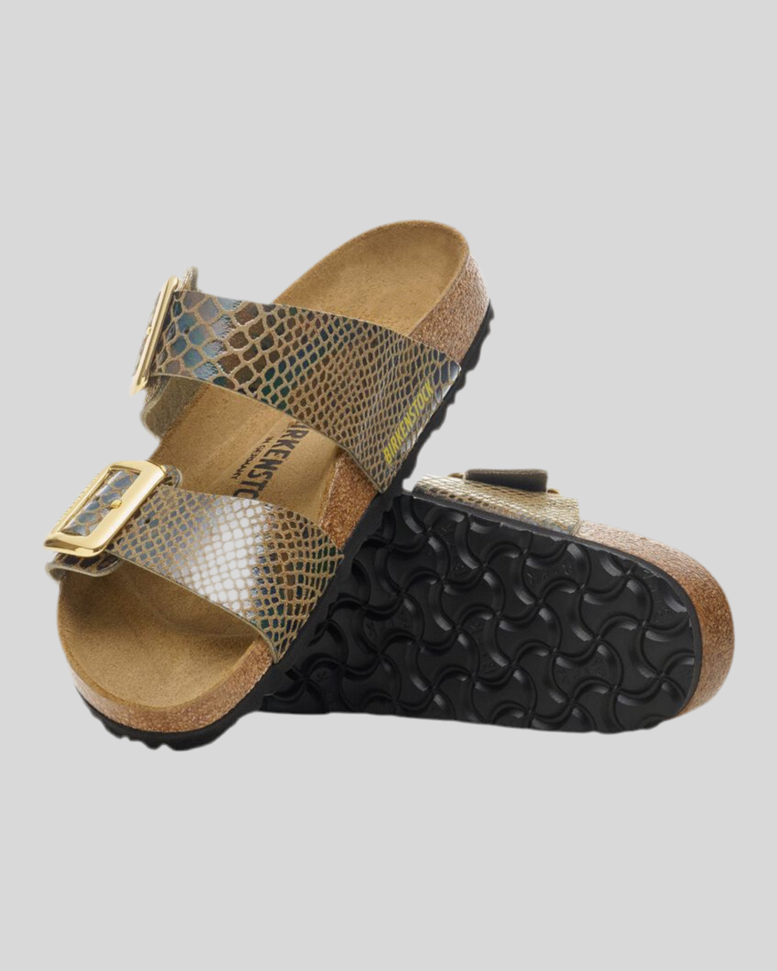 Sandali Donna Sydney Cushion Buckle Shiny Snake Sage 1030888 Birkenstock