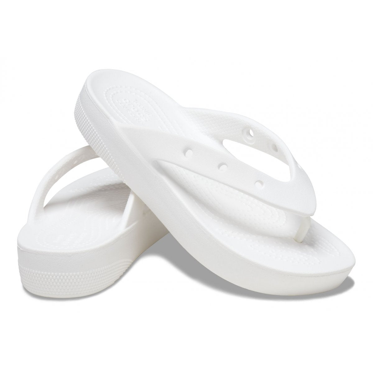 Classic Platform Flip W Women White Flip Flops Sandals 207714-100 Crocs