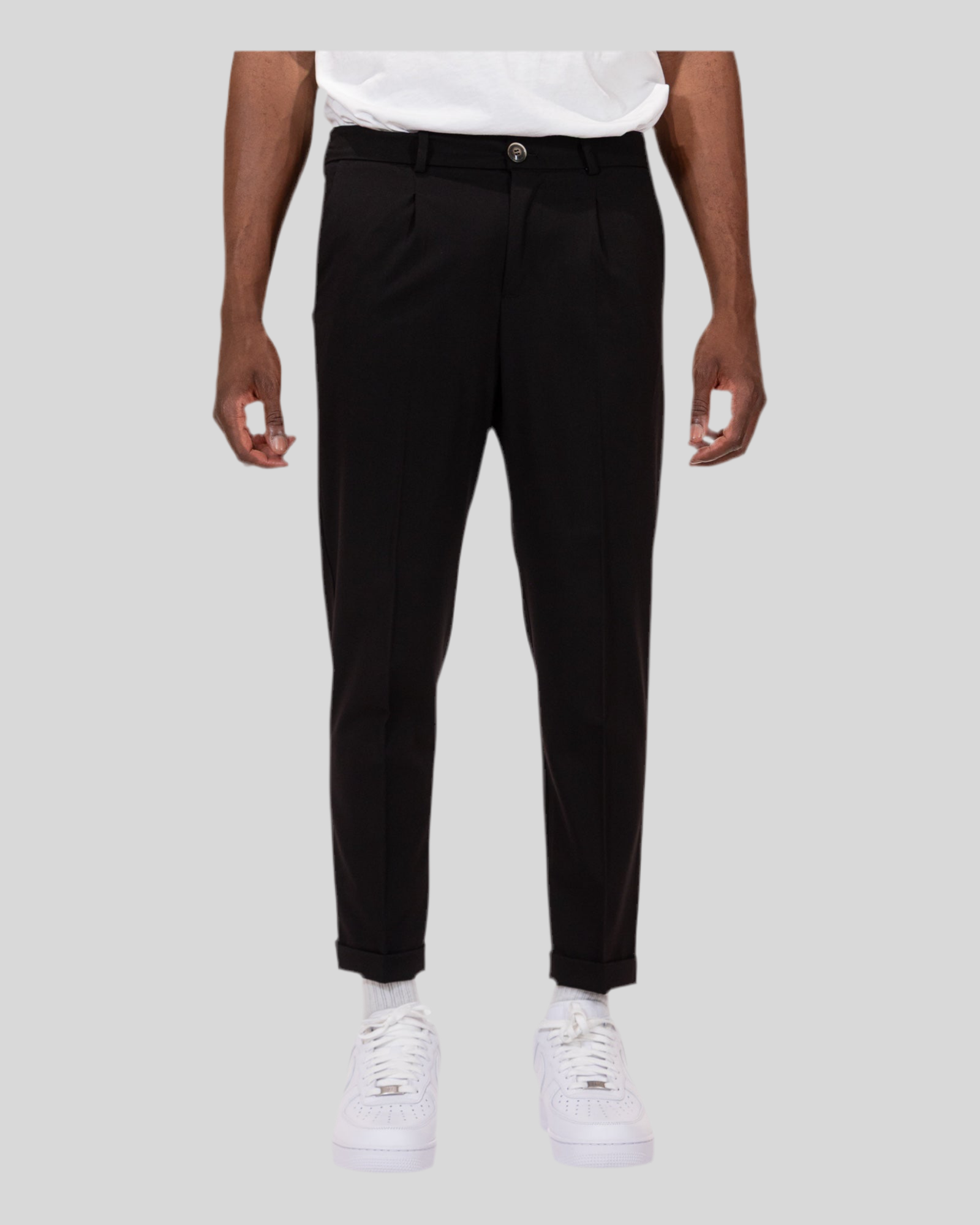 Pantalone Slim Fit Fresco Lana Nero Soldier