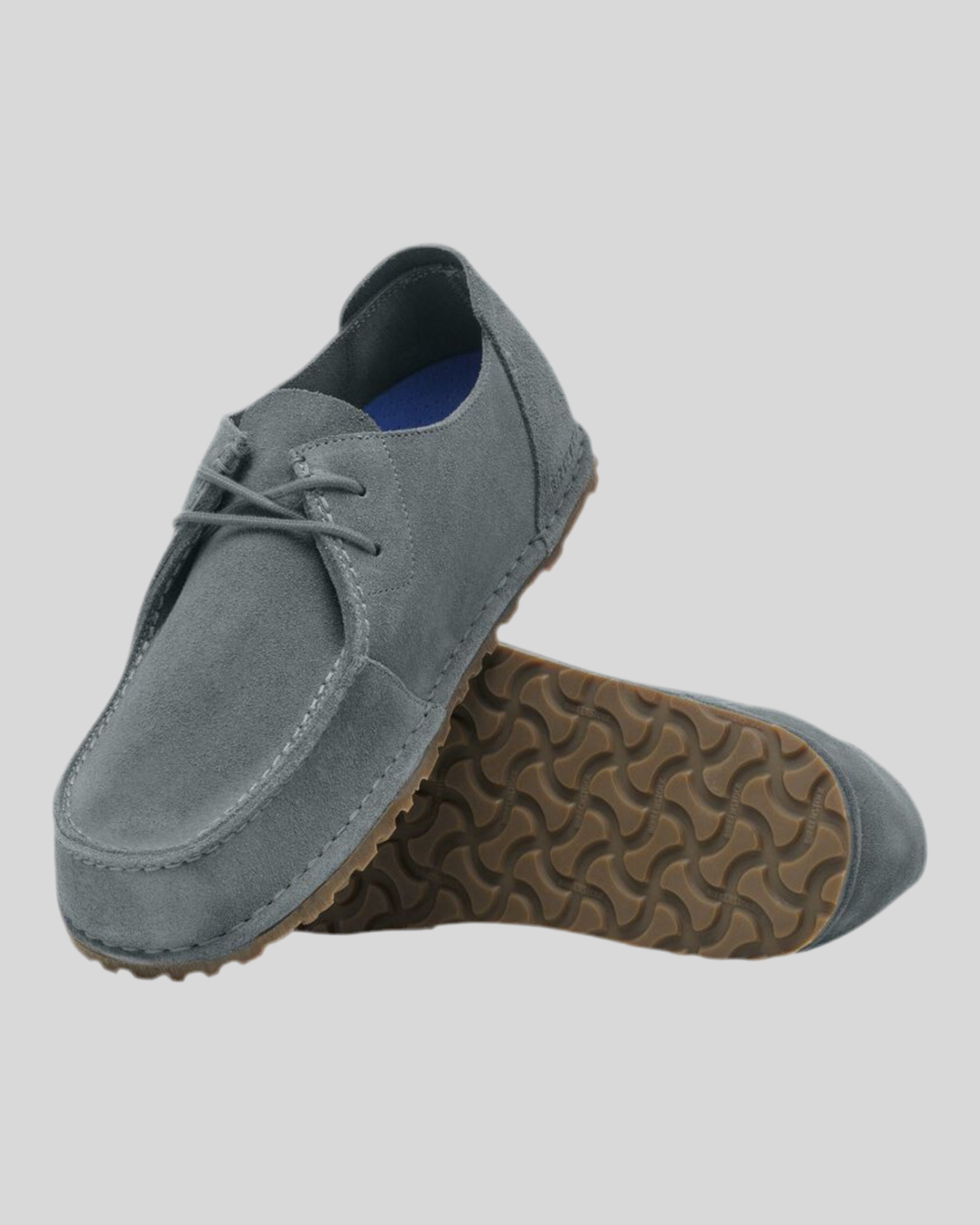 Scarpe In Pelle Scamosciata Basalt Grey Utti Lace 1030035 Birkenstock