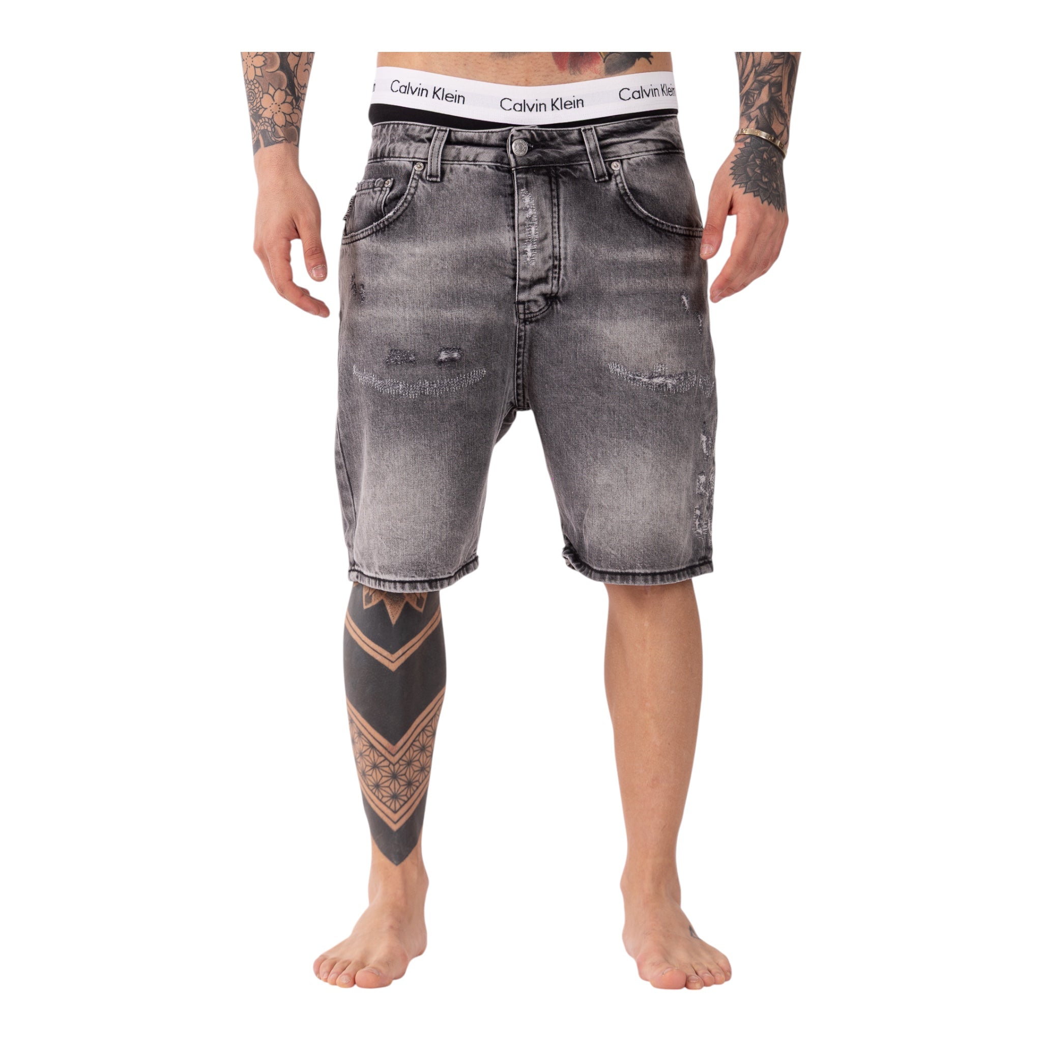 Short Denim Enzom 079N Grigio Soldier