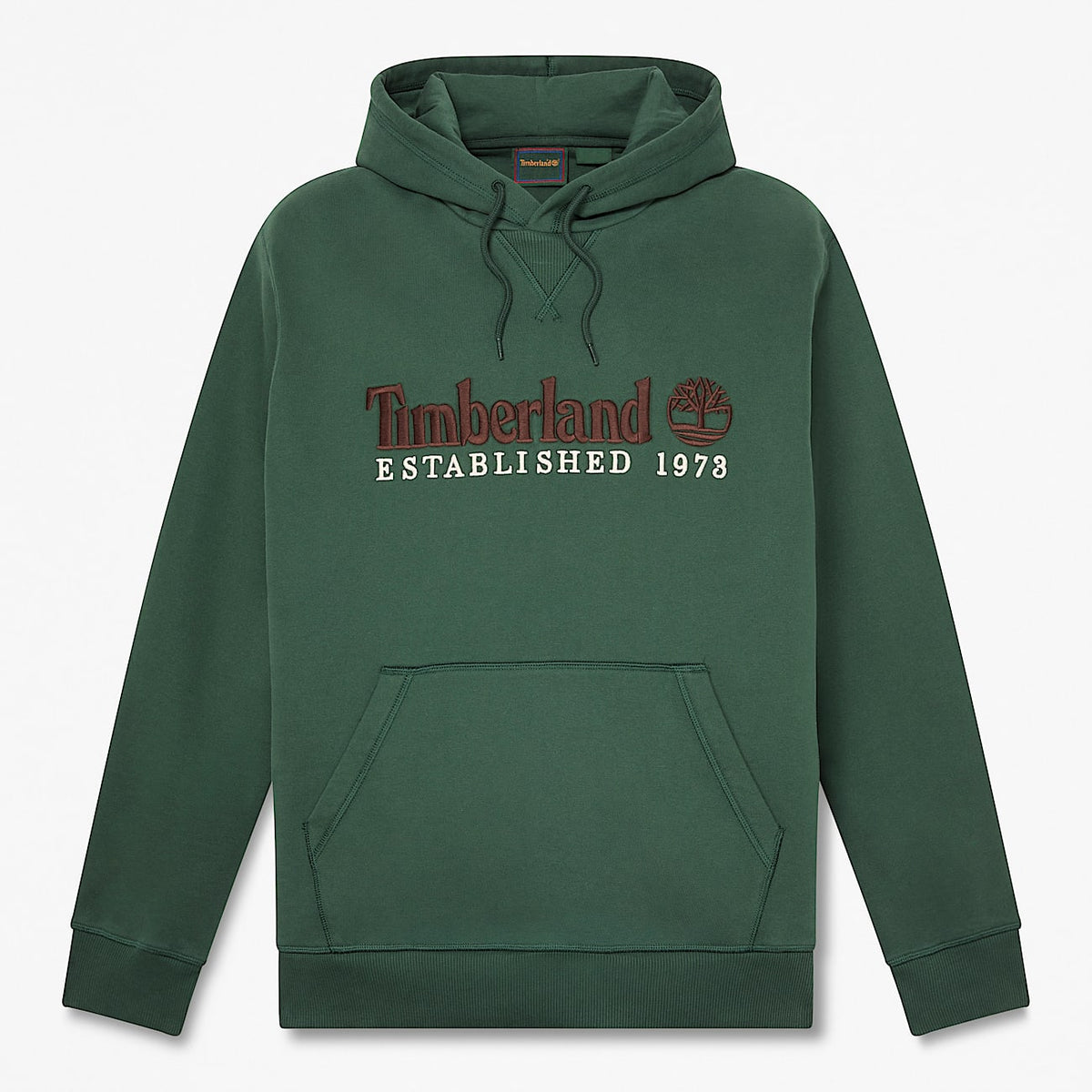Felpa Uomo Verde Scuro Established 1973 Embroidered Logo Hoodie TBC0YHB6398