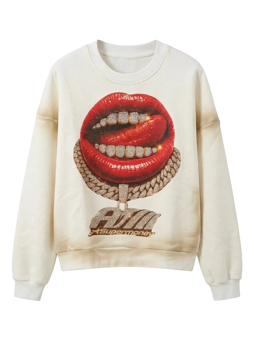 Felpa Girocollo Uomo Art Super Money Simply Hoodie Grillz Blood ART. GRILLZ BLACK VERSION SIMPLY HOODIE COL: OFF WHITE