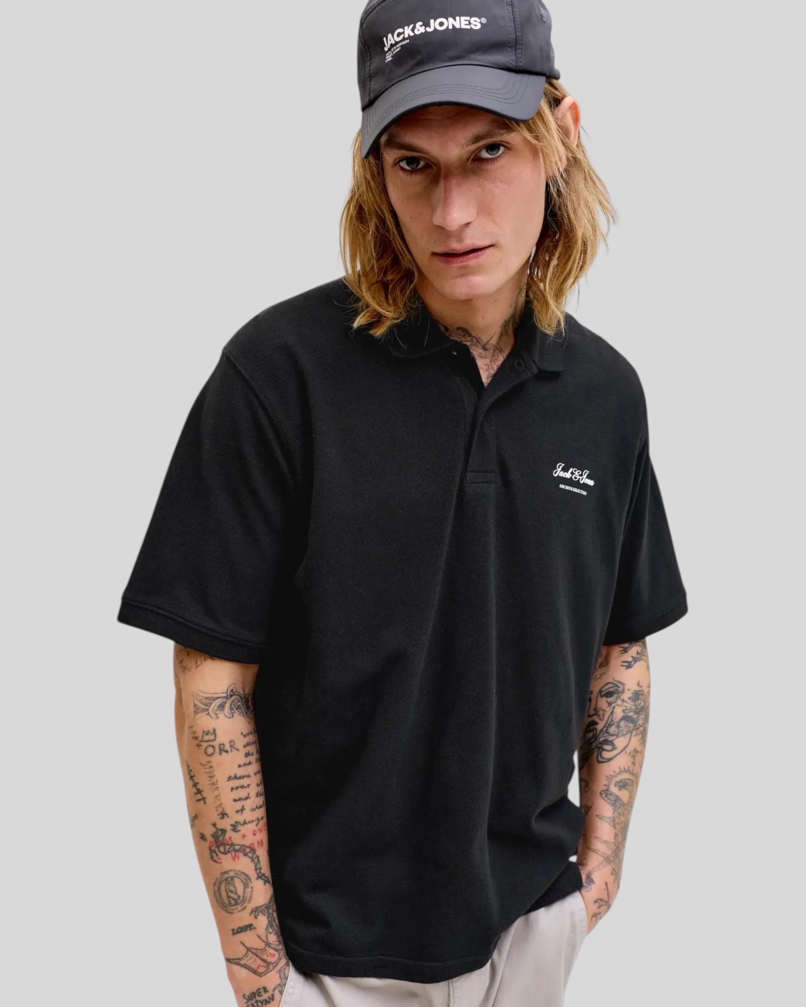 Polo Essentials Jjarchive Graphic Nera 12288877 Jack & Jones