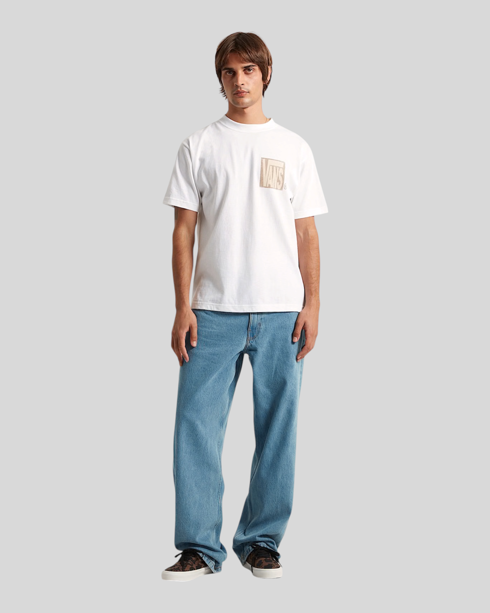 T-Shirt Stretch Stack Crackle Bianca VN000SWEWHT1 Vans