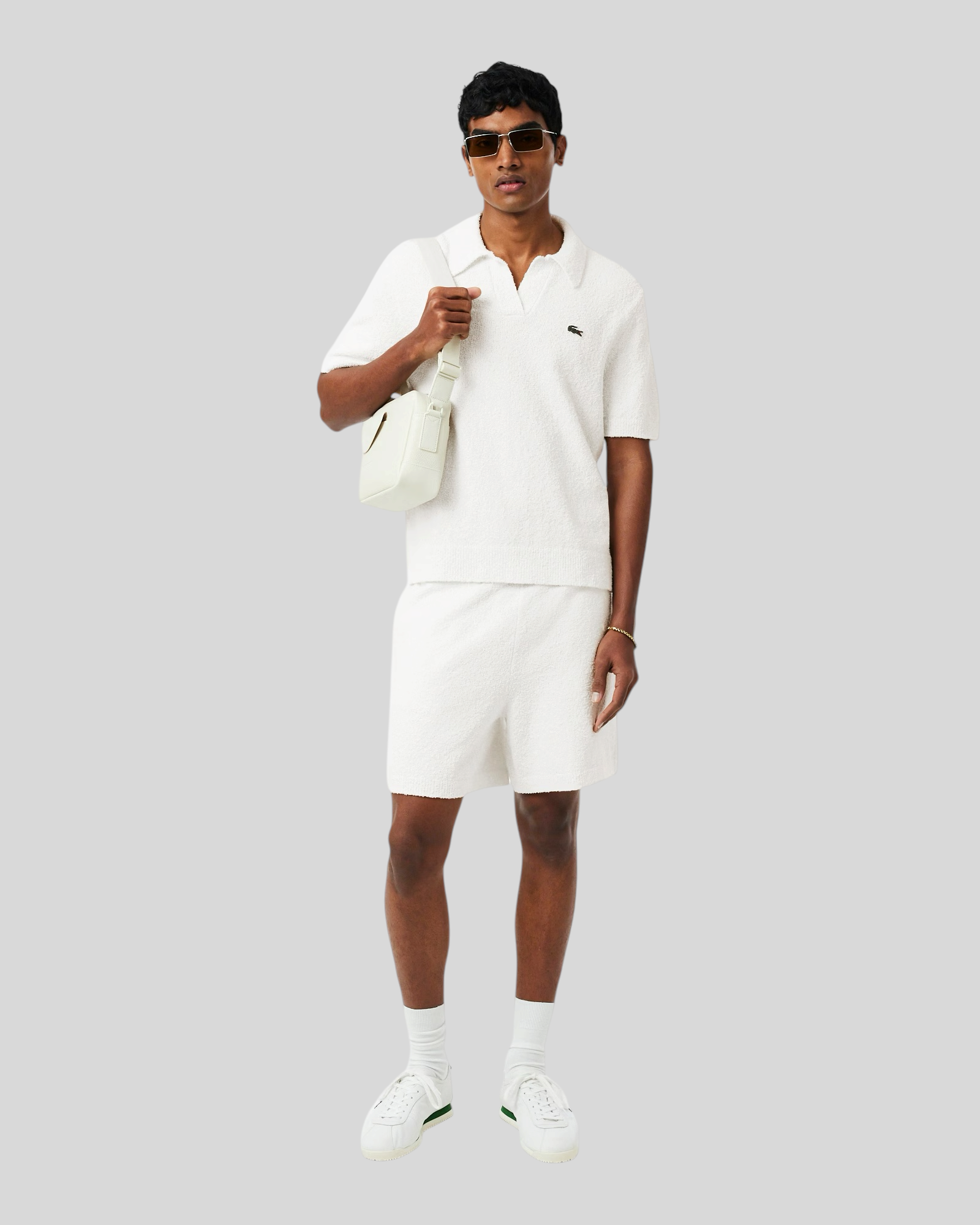 Completo In Maglia Bouclé Bianco Lacoste