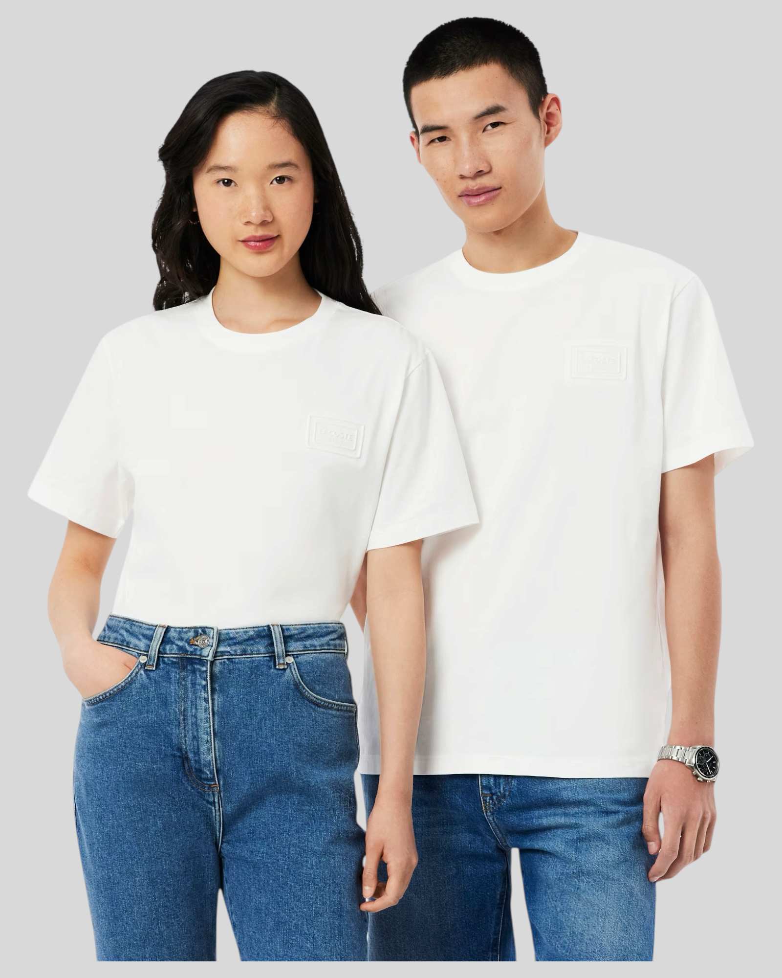 T-Shirt Unisex In Jersey Classic Fit Marchio Goffrato Bianca TH0753 00 70V Lacoste