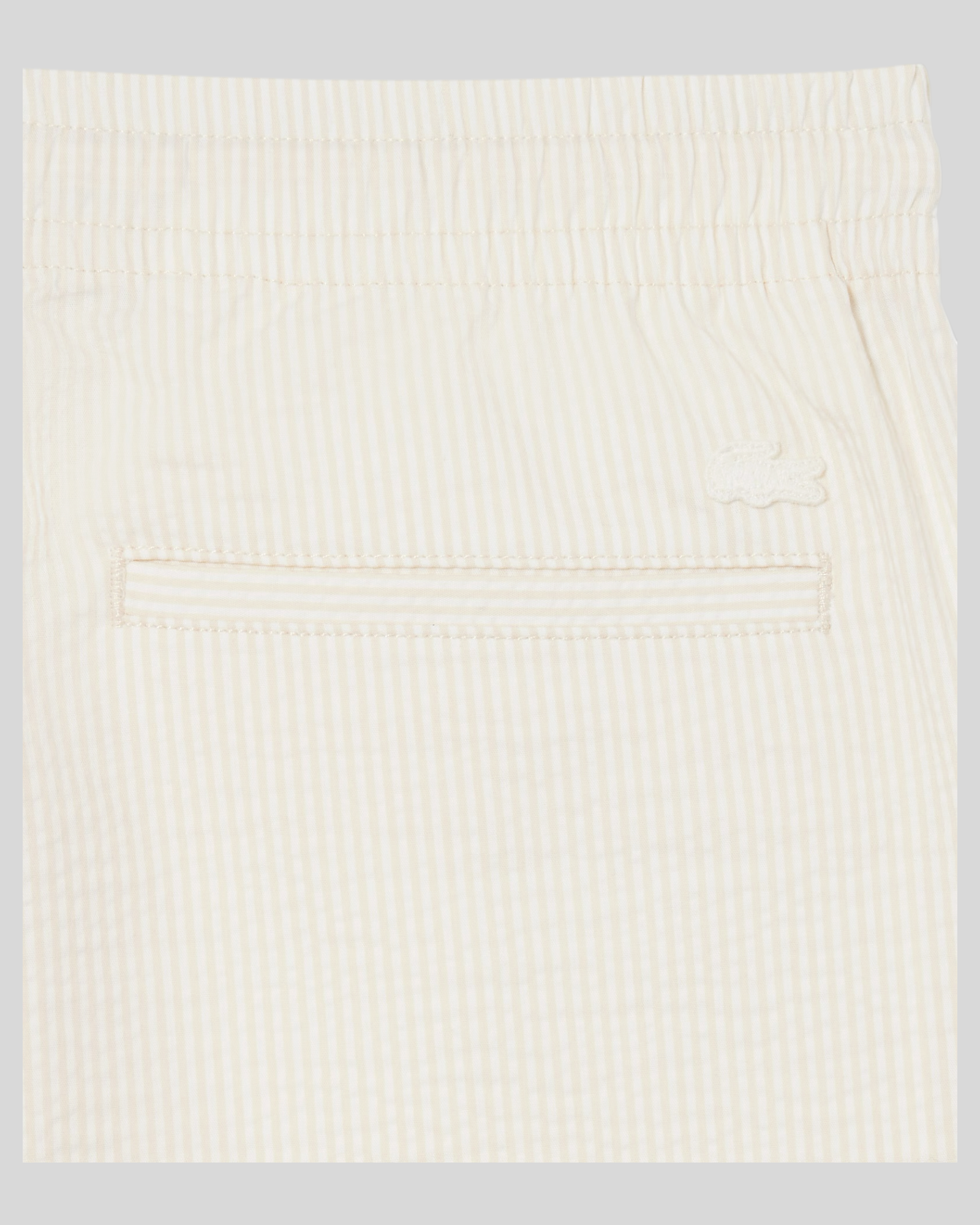 Short In Seersucker Di Cotone Bianco e Beige GH1977-00-FM0 Lacoste