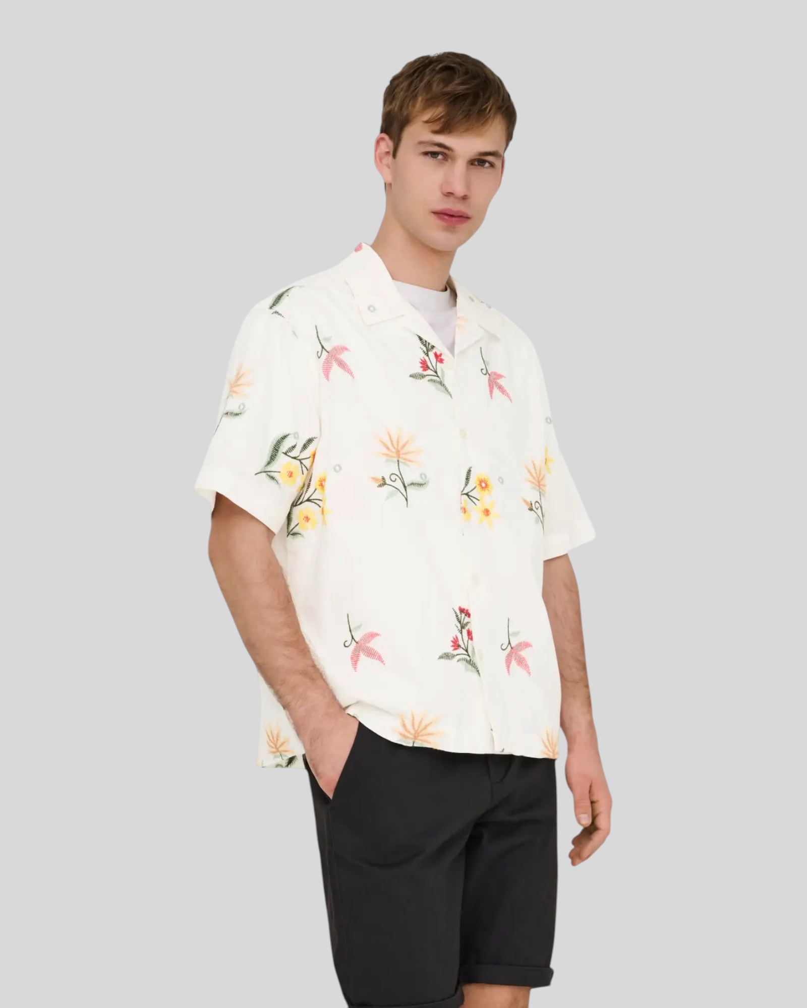 Camicia Maniche Corte Onsedward Relaxed Bianca 22037206 Only & Sons