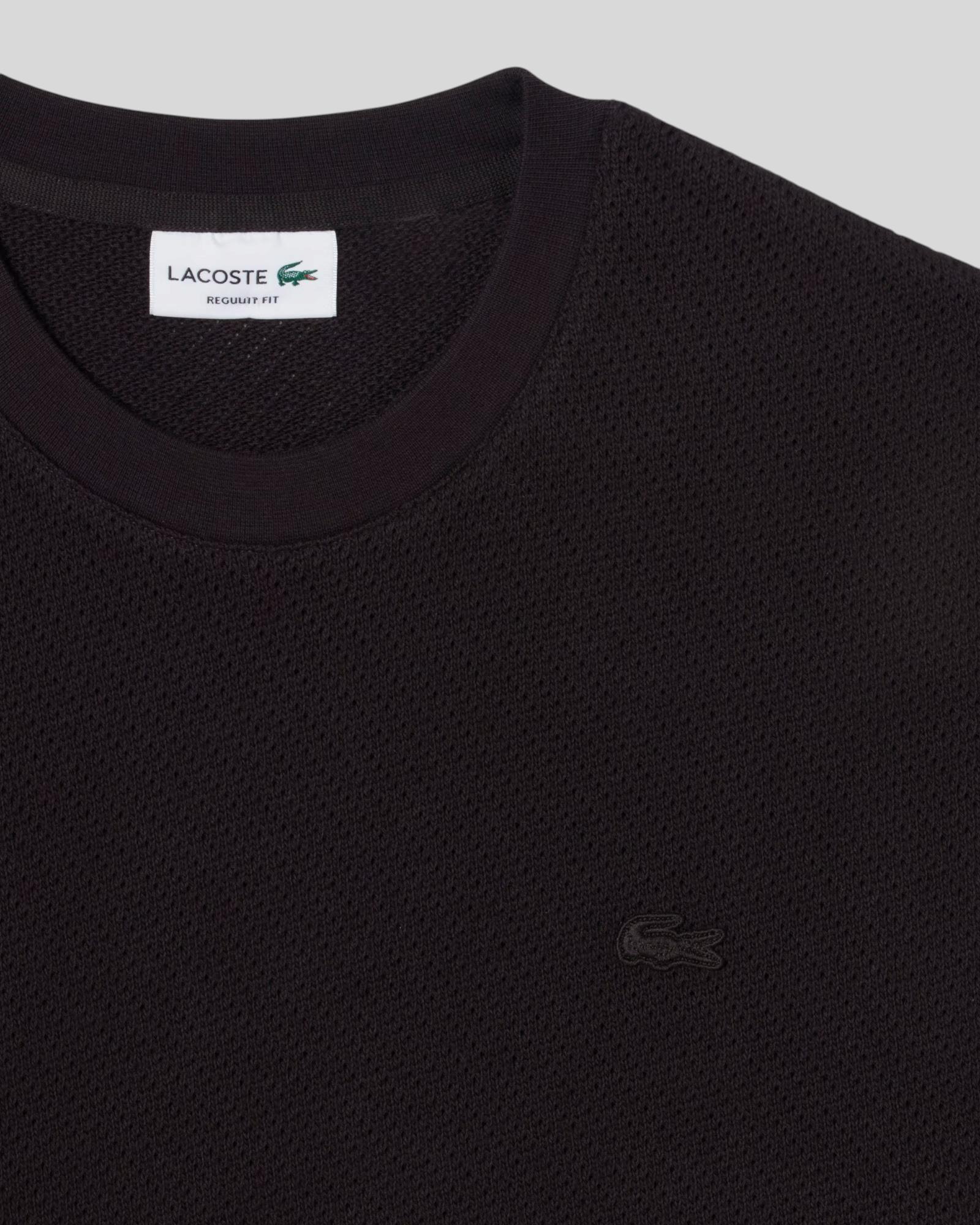 T-Shirt in Maglia Traforata Regular Fit Marrone TH2665-00-3LA Lacoste