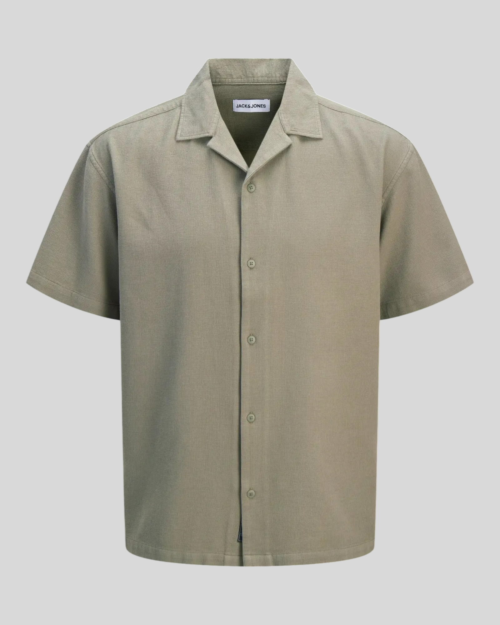 Camicia Maniche Corte JJglobal Waffle Resort Shirt Vetiver 12295551 Jack & Jones