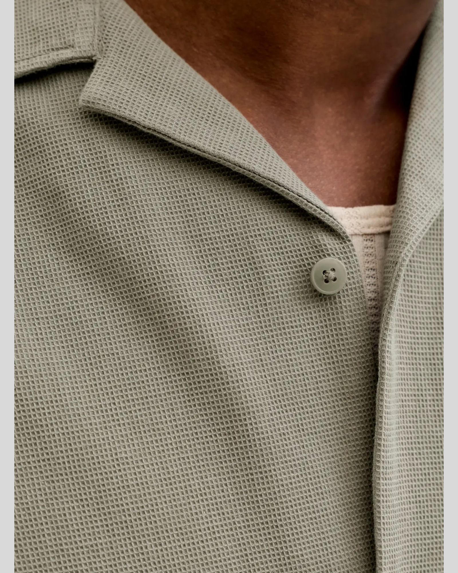 Camicia Maniche Corte JJglobal Waffle Resort Shirt Vetiver 12295551 Jack & Jones