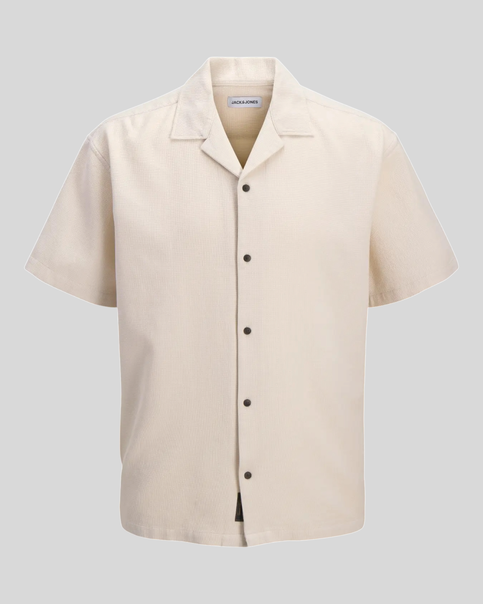 Camicia Maniche Corte JJglobal Waffle Resort Shirt Moonbeam 12295551 Jack & Jones