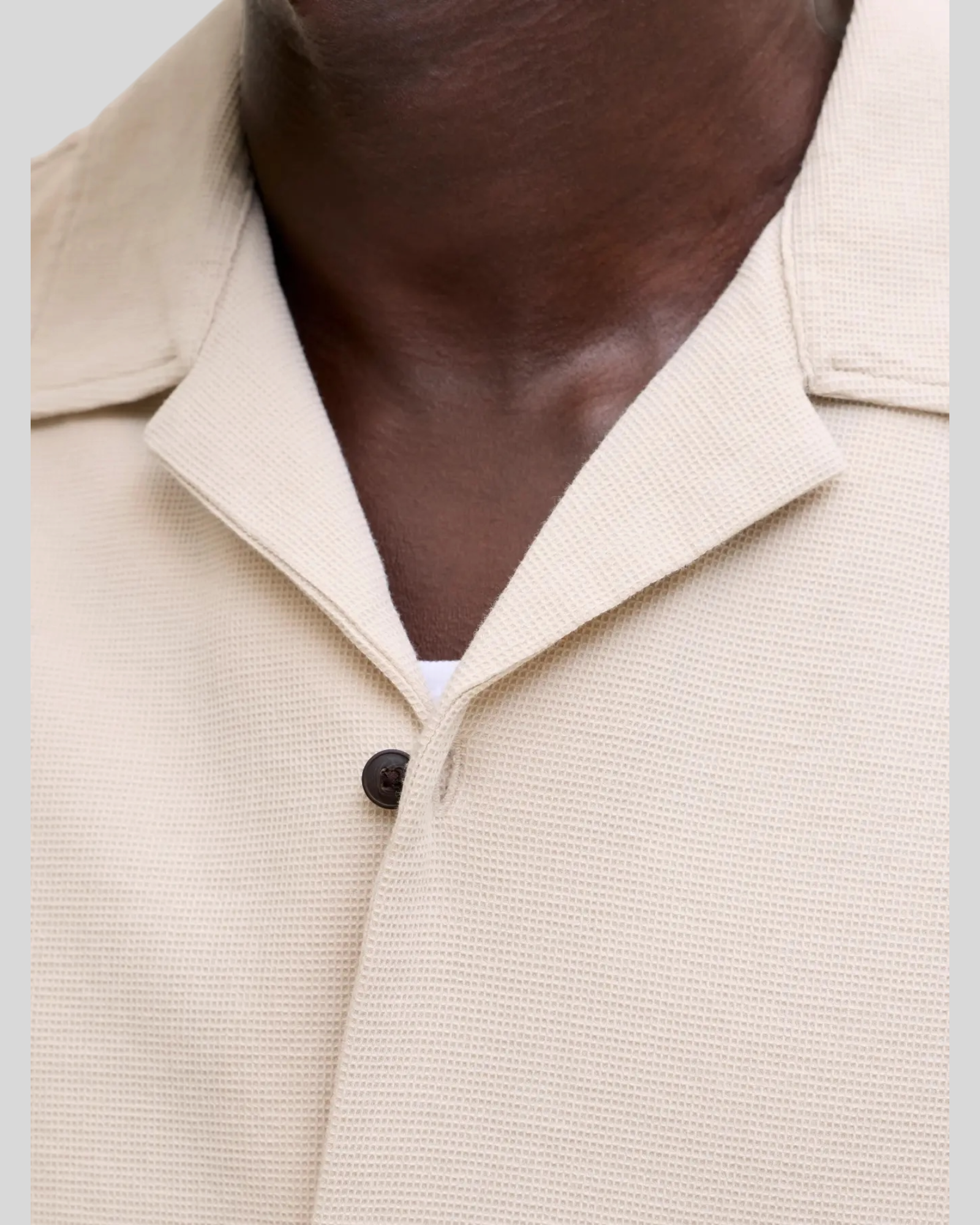 Camicia Maniche Corte JJglobal Waffle Resort Shirt Moonbeam 12295551 Jack & Jones