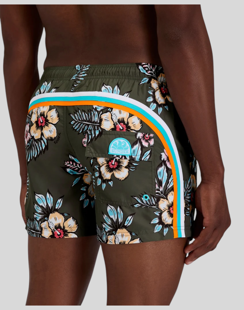 Costume A Pantaloncino Printed Boardshort Dark Green M504BDRT3G7 302G7 Sundek
