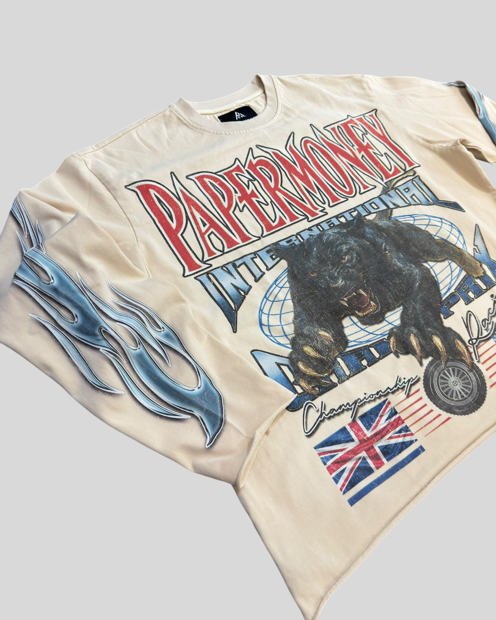 T-Shirt Maniche Lunghe Crema PM International BH3594 Paper Money