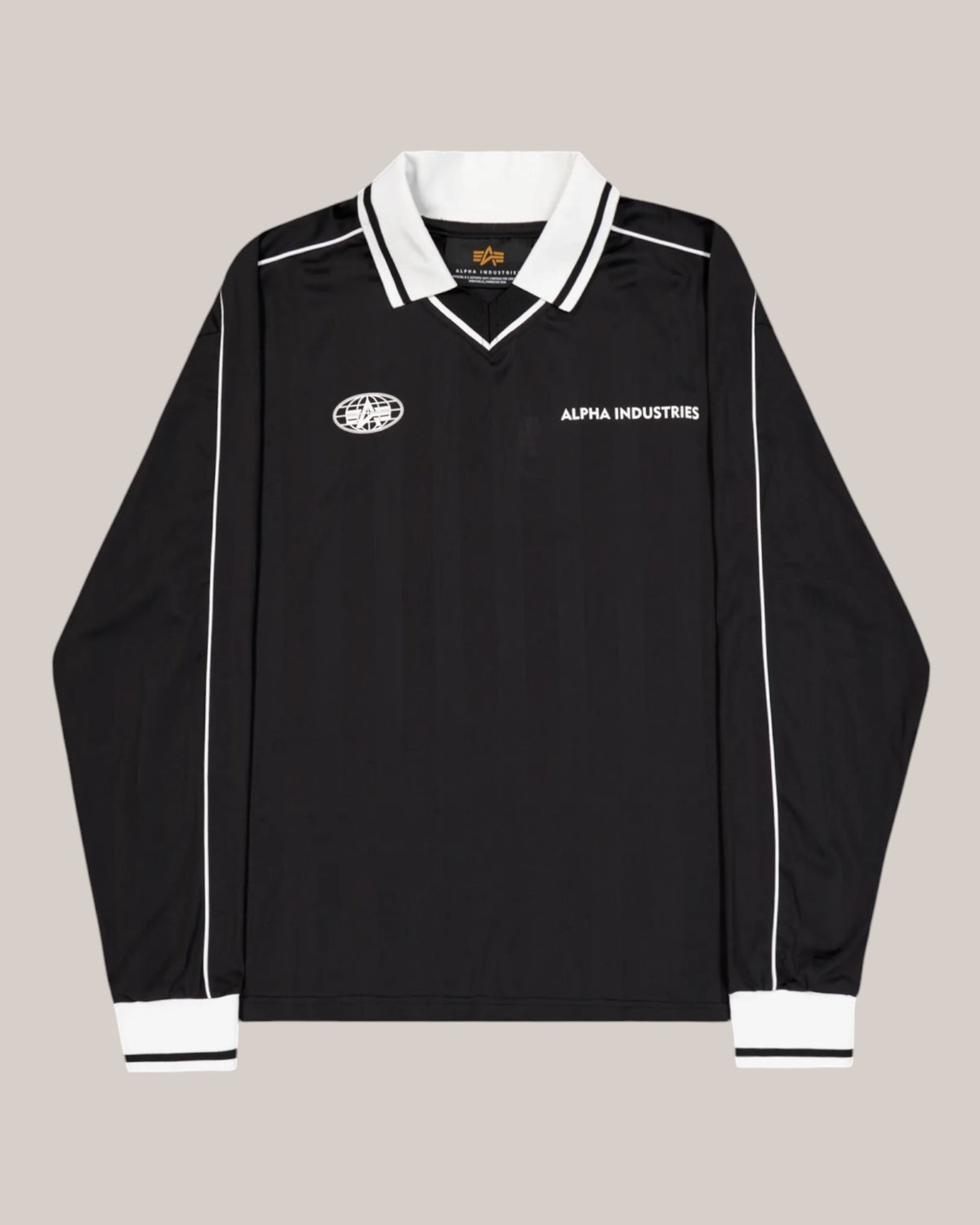 Track Polo Uomo Nero Alpha Industries Track Tricot Polo Loose Longsleeve 268600/03