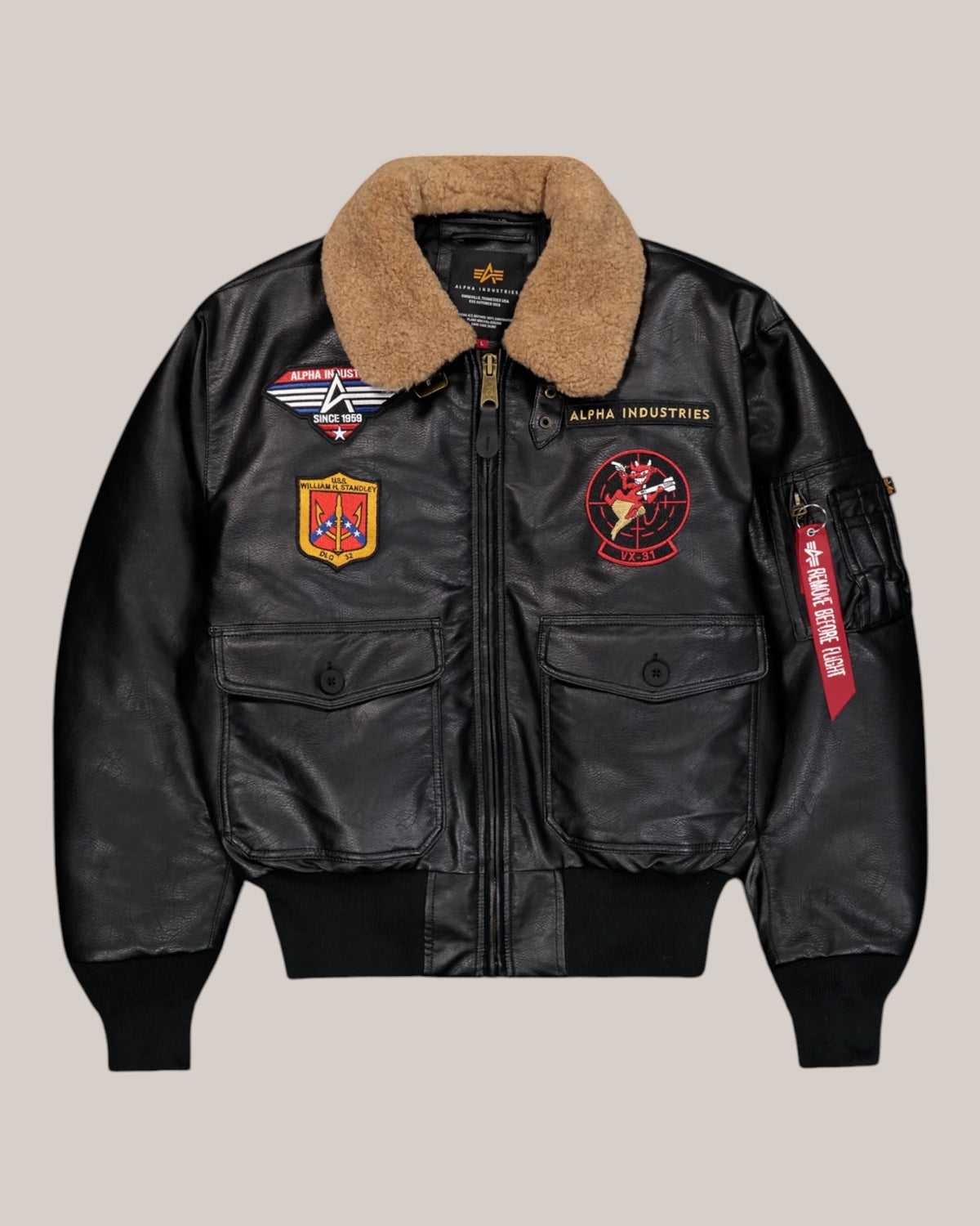 Giubbino Uomo Nero G-1 Devils Brigade Faux Leather Bomber 268133