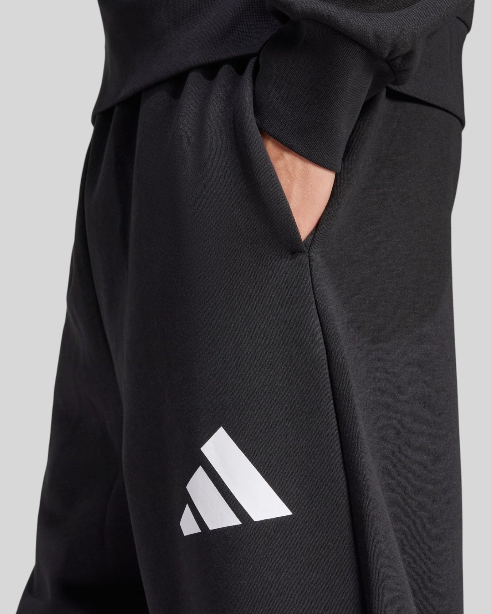 Pantalone Wide Essentials 3 Bar Logo Nero JF3567 Adidas