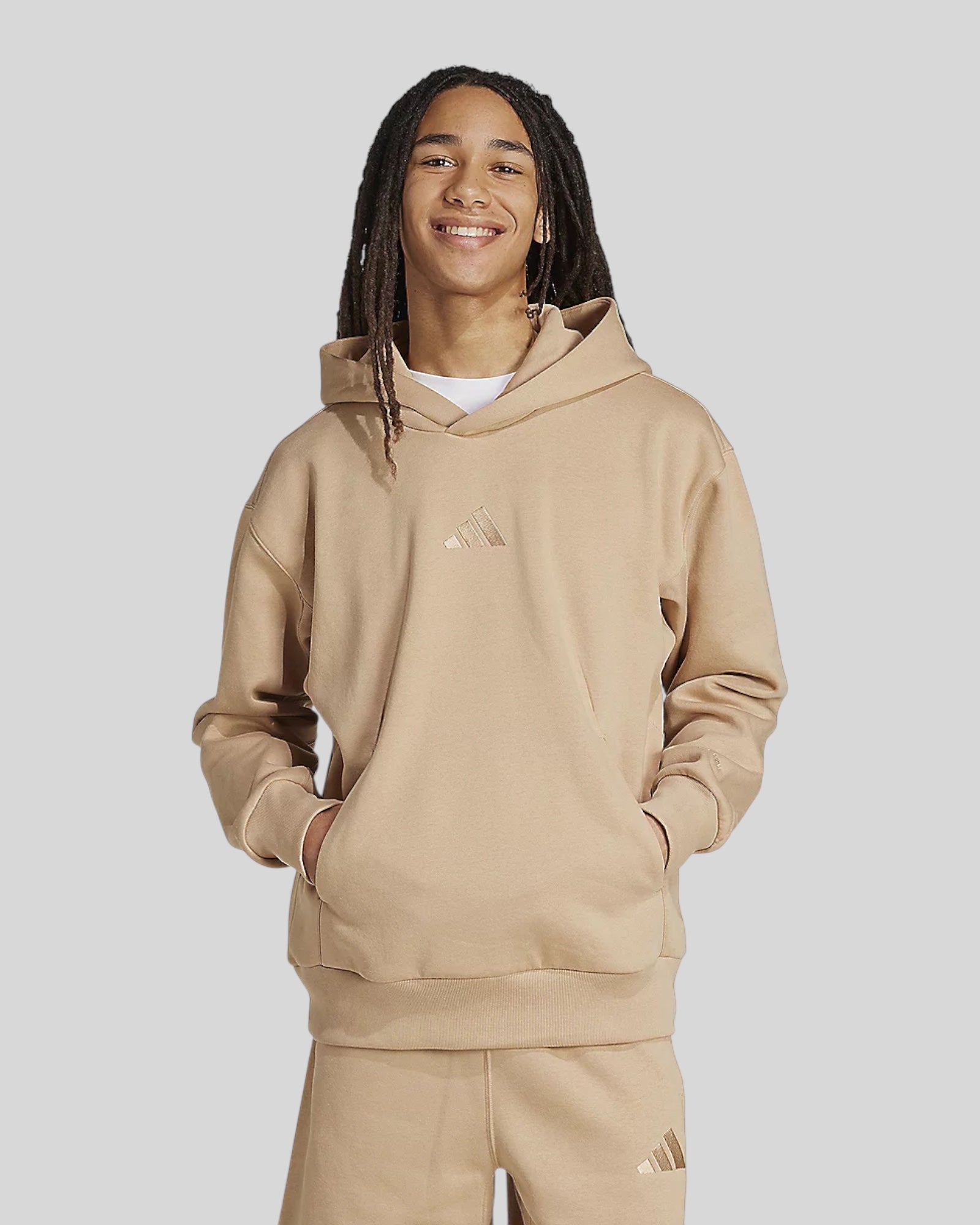 Felpa Con Cappuccio All SZN Fleece Hoodie Beige JX5091 Adidas