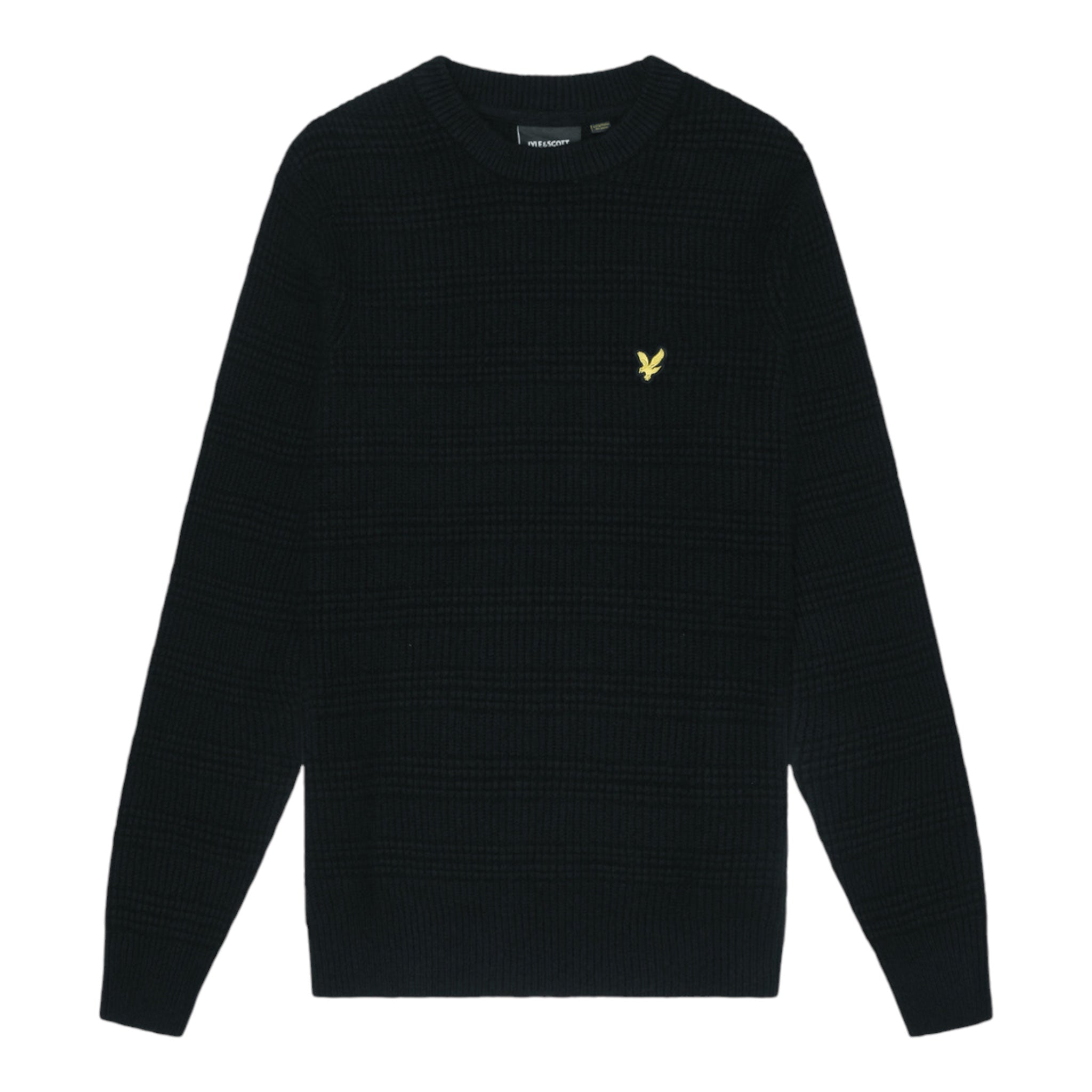 Pullover Girocollo Waffle Knit Jumper Nero KN2108V Z865 Lyle & ScotT