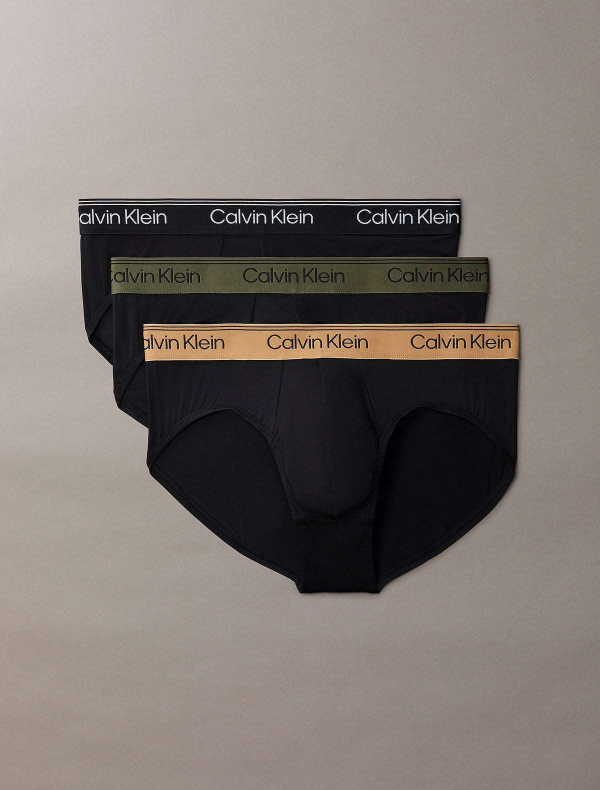 Slip Uomo Calvin Klein Flex Microfibre Stretch Nero/Bronzo LV00NB4408HUE