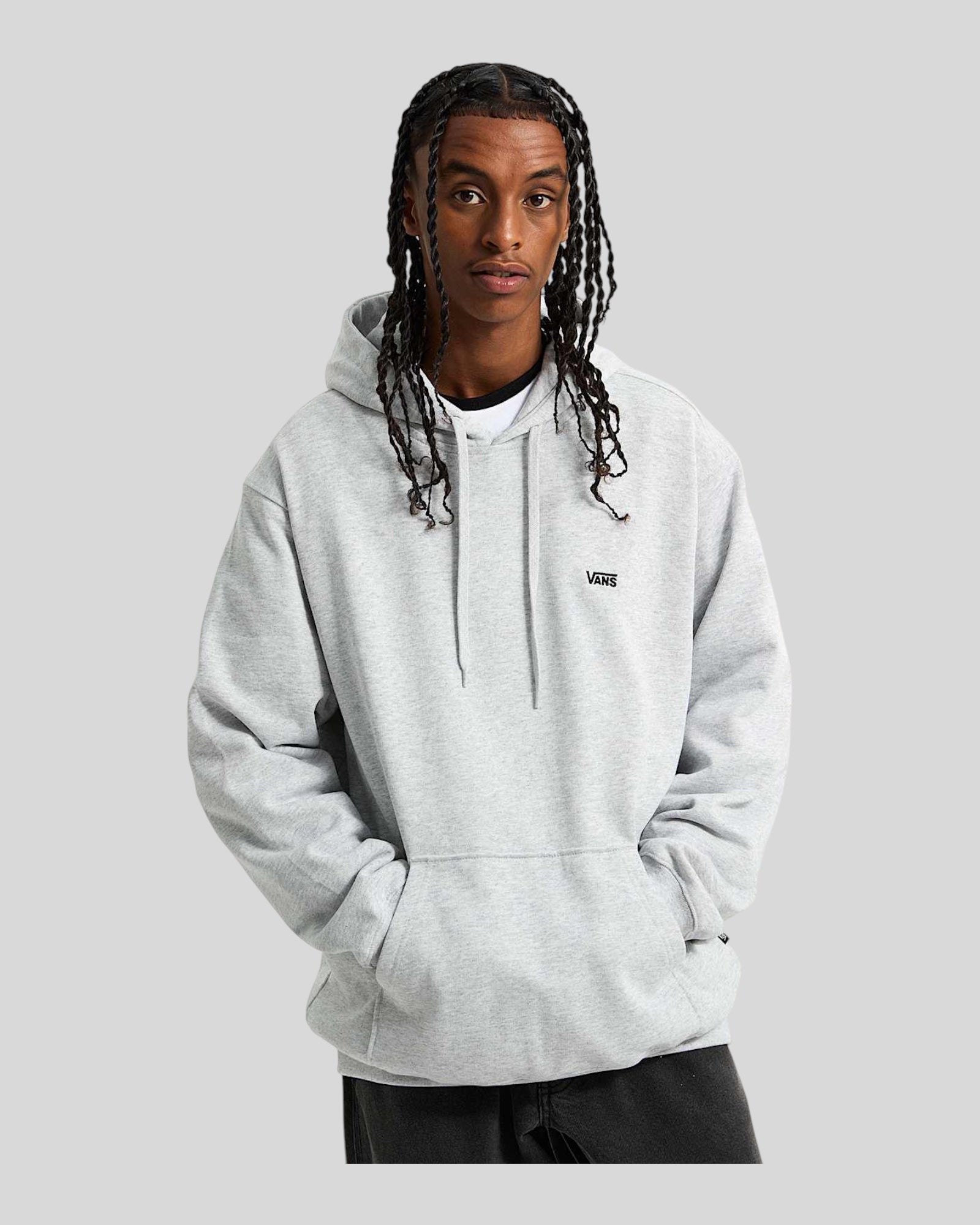 Felpa Con Cappuccio M Left Chest Loose Hoodie Grigio VN000P211QI Vans