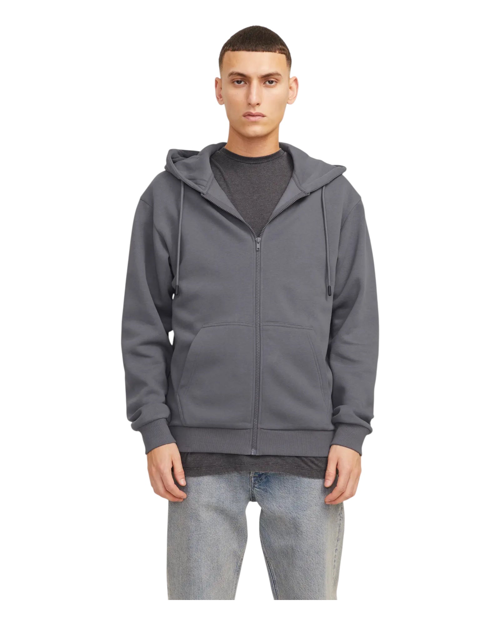 Felpa Con Cappuccio Jjbradley Sweat Zip Hoodie Castlerock 12249342 Jack & Jones