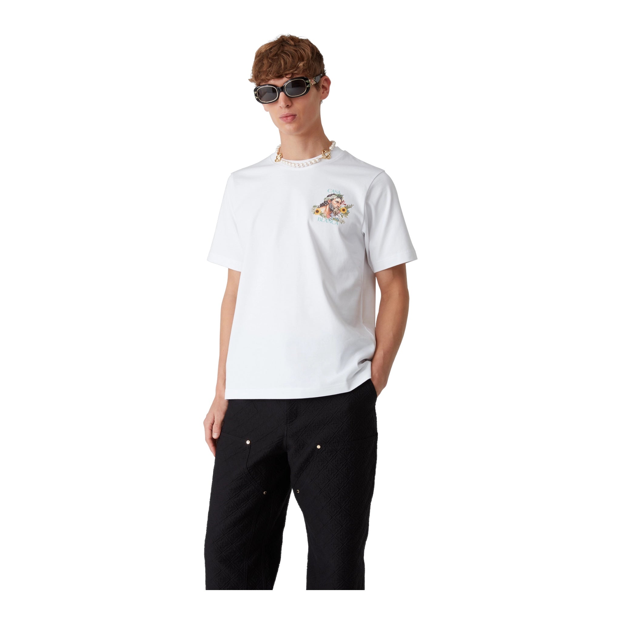 T-Shirt Celebration Du Sport Printed Bianca MPS25JTS00101 Casablanca