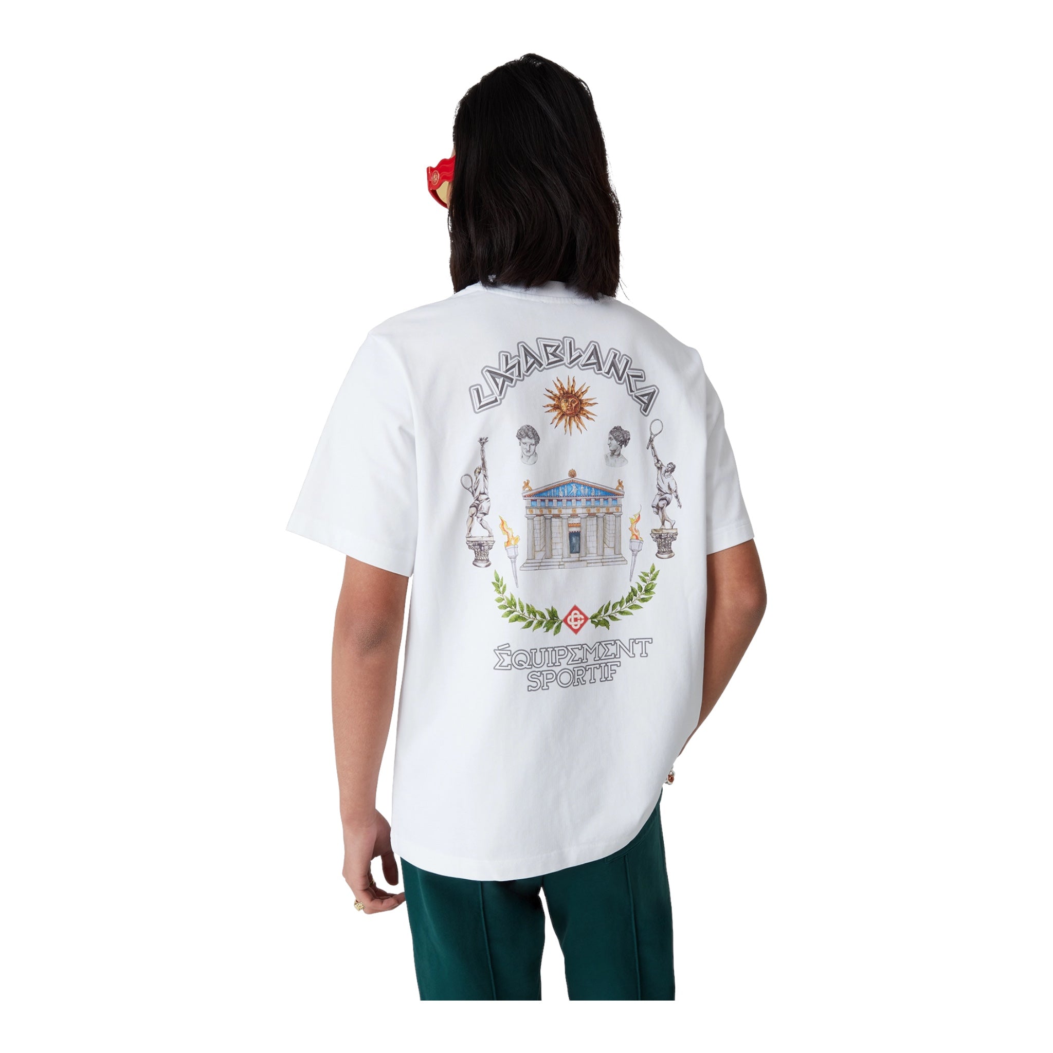 T-Shirt Le Temple Du Sport Printed Bianca MPS25JTS00108 Casablanca