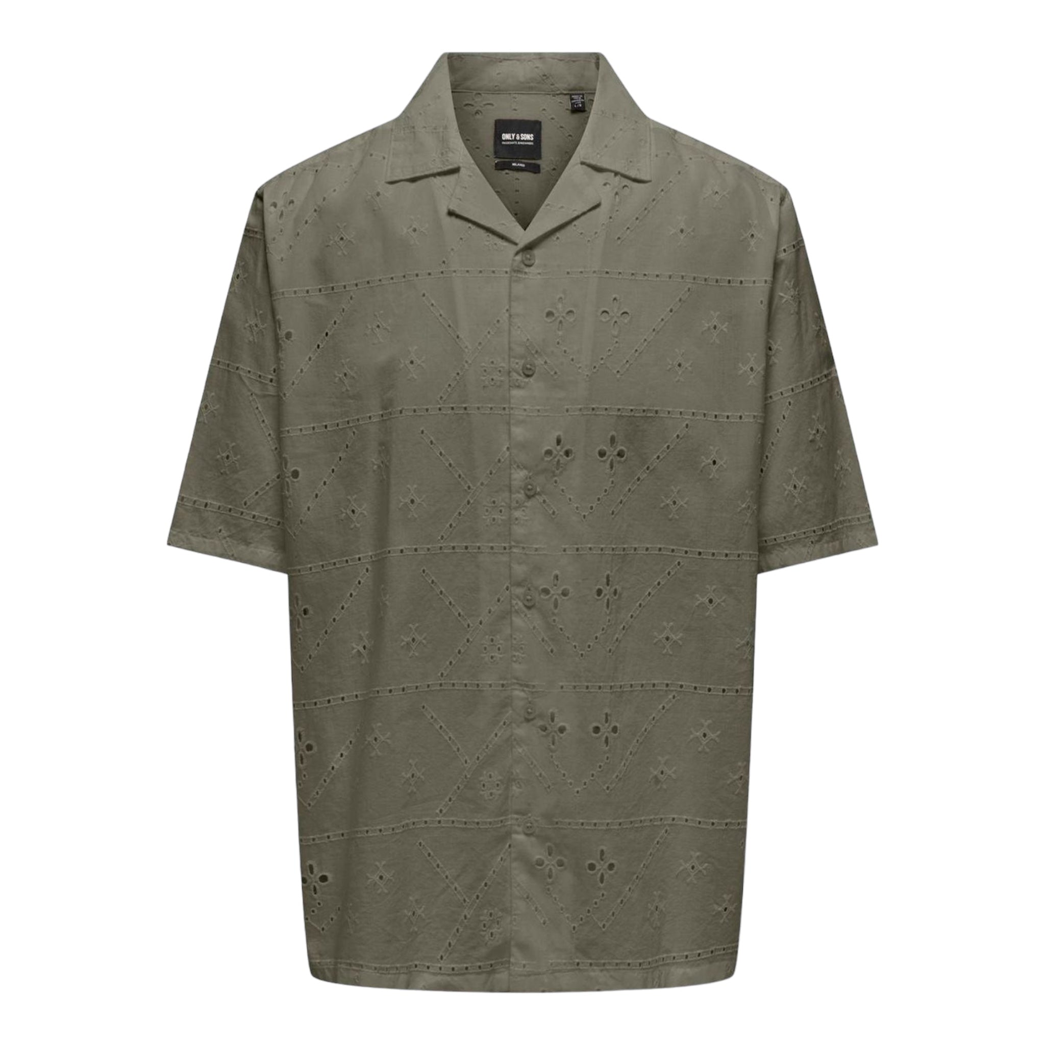 Camicia Maniche Corte Aron Chiffly Rlx Resort Dusty Olive 22029114 Only & Sons