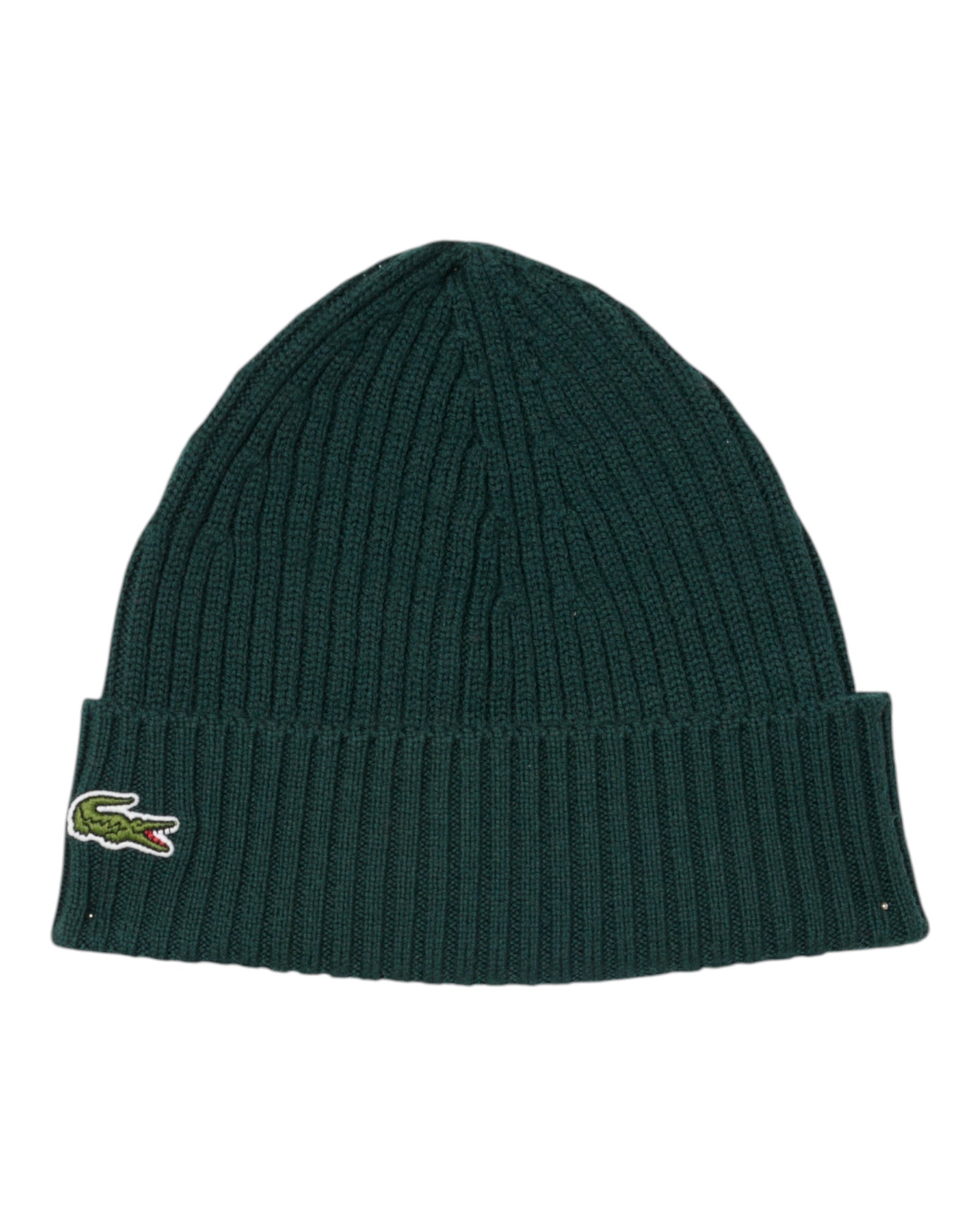 Lacoste – Khakigrüne gerippte Wollmütze RB0001-00-L7A