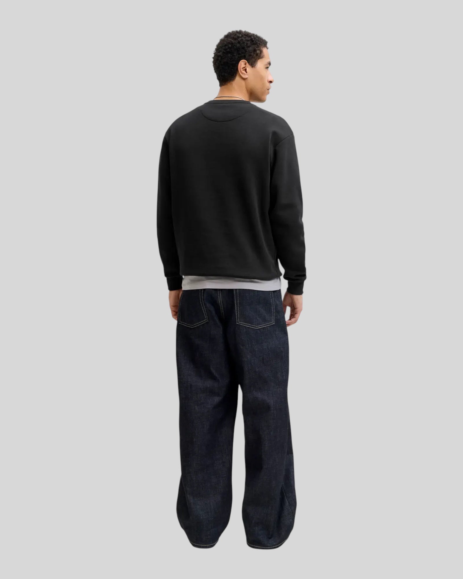 Felpa Girocollo Basic Jjbradley Seat Crew Nero 12249341 Jack & Jones